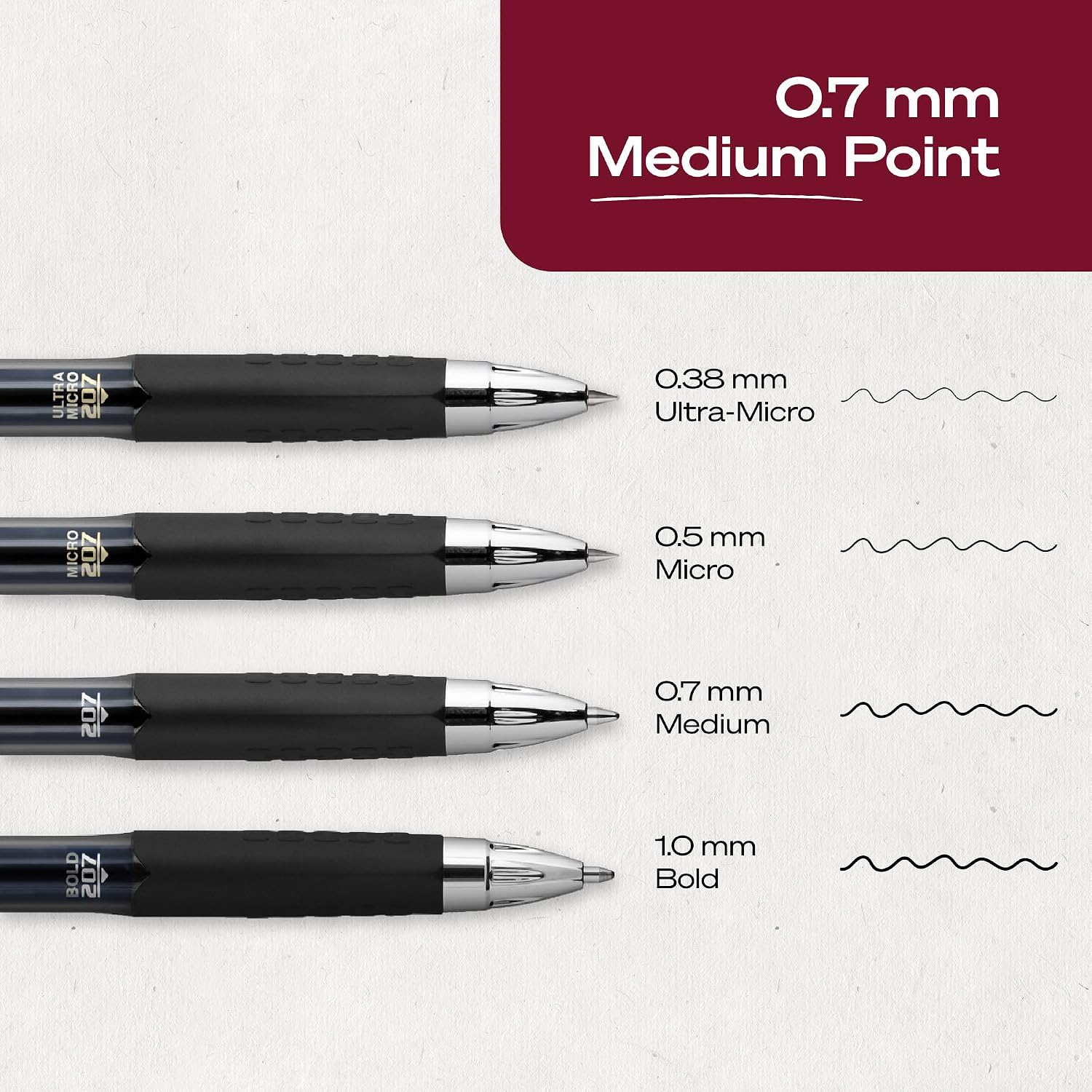 uniball™ 207 Gel Pens, Black Ink, 0.7mm Medium Point, Retractable, 12 Count | Smooth Writing, Fraud-Resistant, uni Super Ink™
