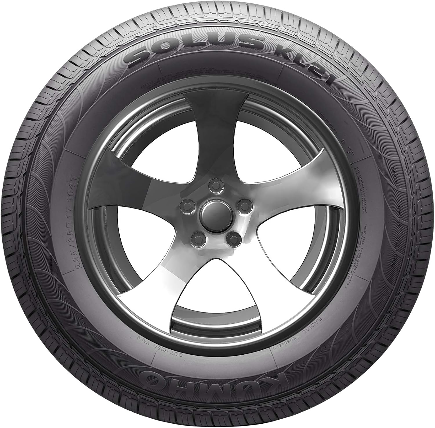 Kumho Eco Solus KL21 Radial Tire - 265/60R18 110H | Truck/SUV Touring All Season Traction 110H Rated Standard Load Radial Construction Black