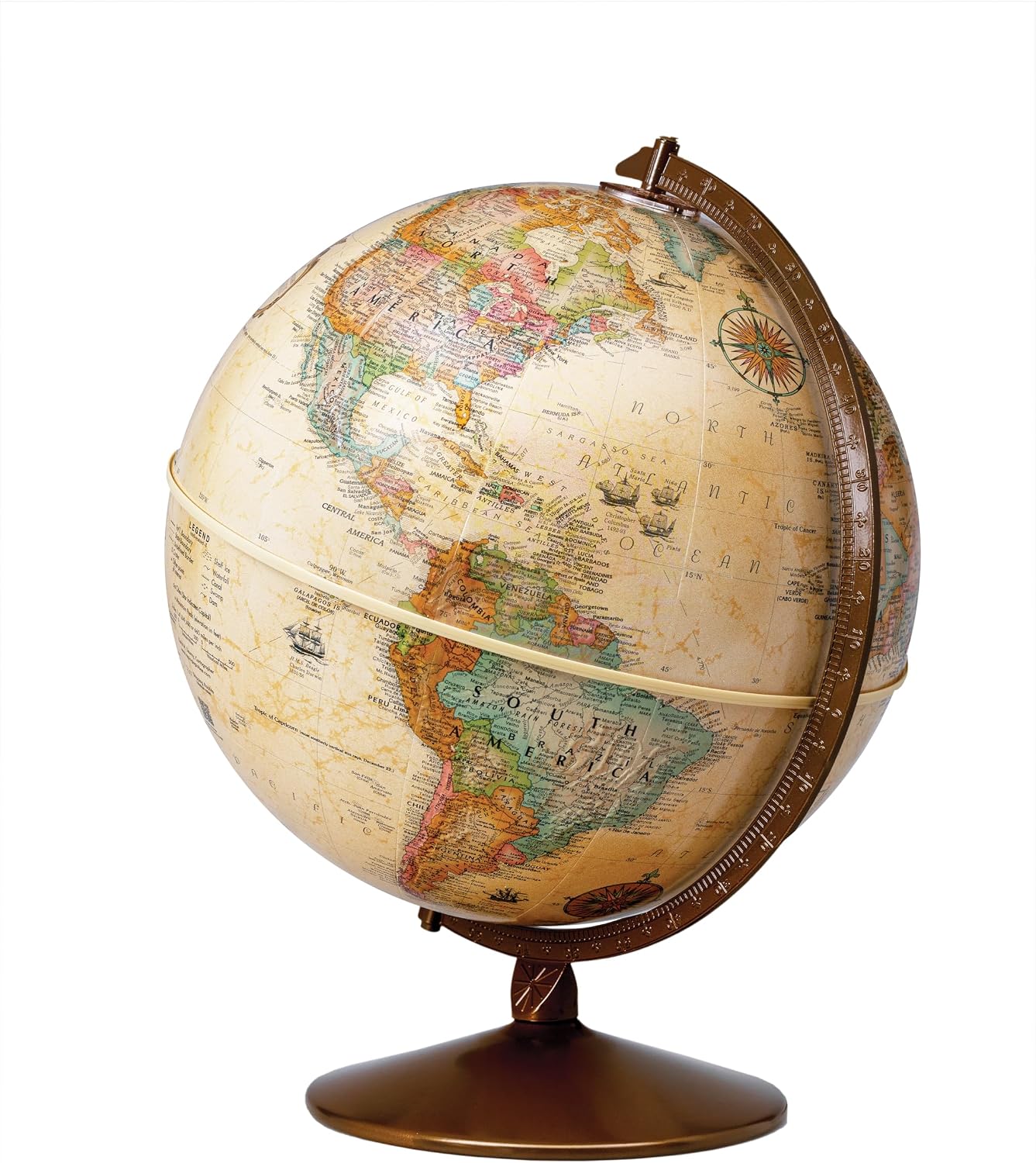 Replogle Globes Franklin World Globe, Antique Ocean, 12-Inch Diameter,Over 4,000 Place Names