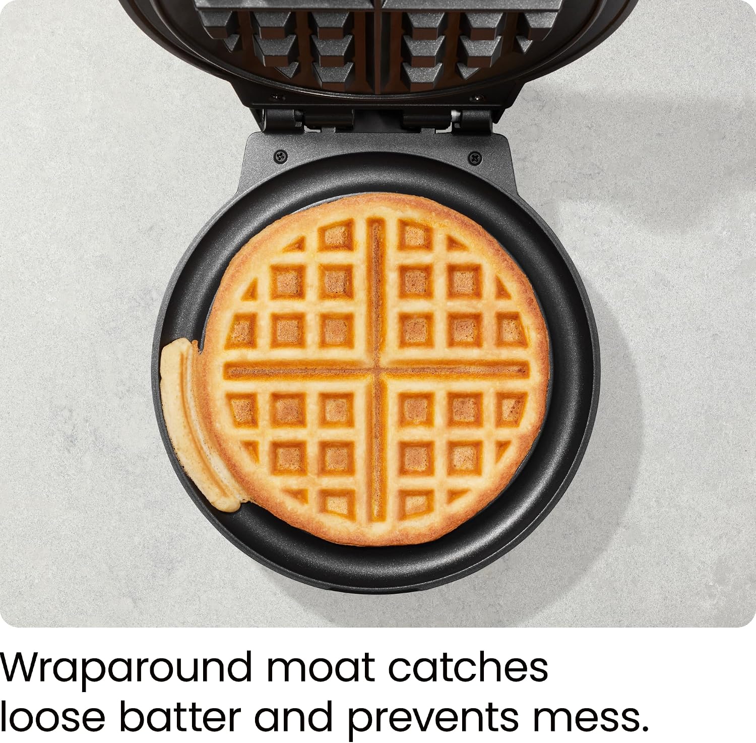 Chefman Rotating Belgian Waffle Maker, 180° Flip Iron w/ Non-Stick Plates, Adjustable Timer, Locking Lid, & Drip Plate, Space Saving Storage, Mess-Free Breakfast, Stainless Steel/Black