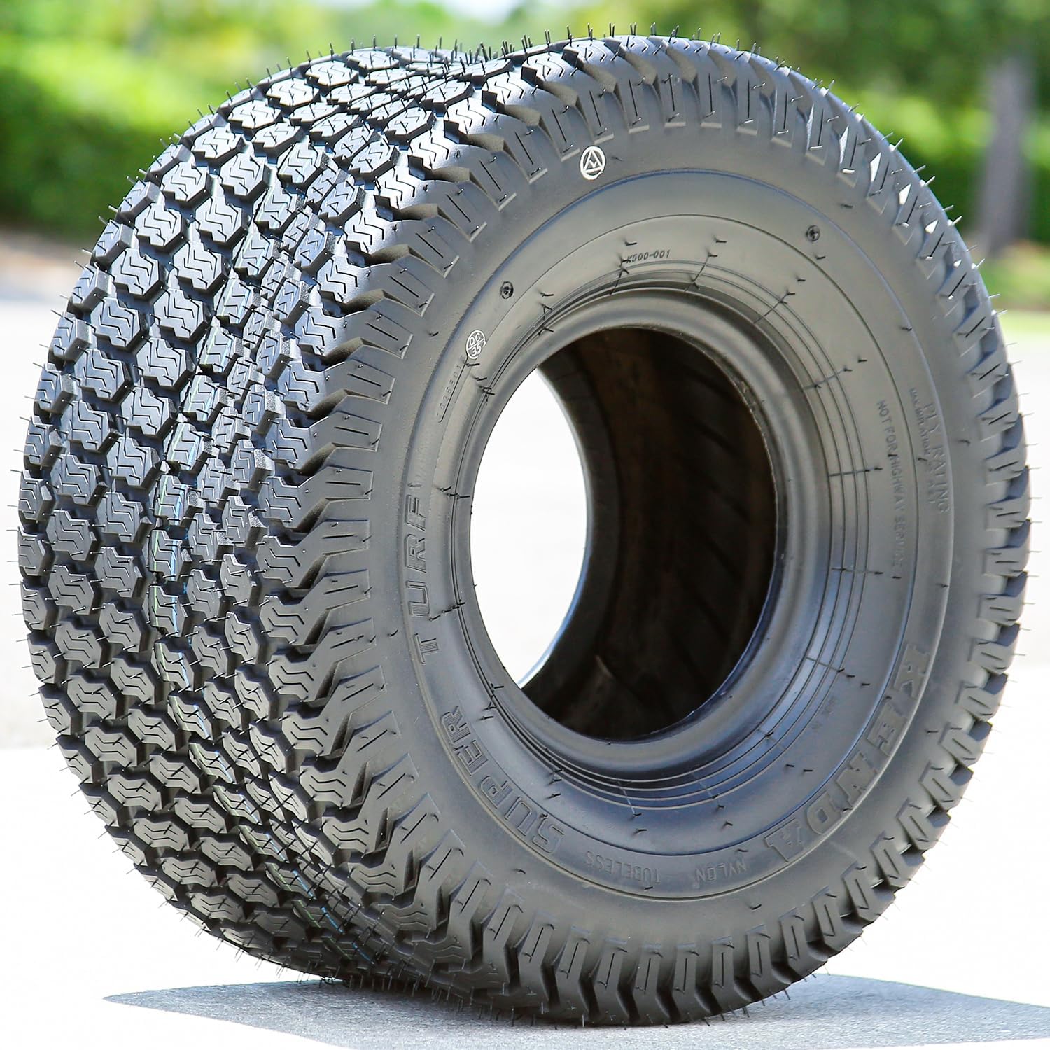 Kenda K500 Super Turf R/S 4 Ply 16-7.50-8 Lawn & Garden/Turf Tire | Lawn Mower & Garden Tractor All Season Traction 64A3 Rated 4 Ply Bias Construction Black Sidewall Tire