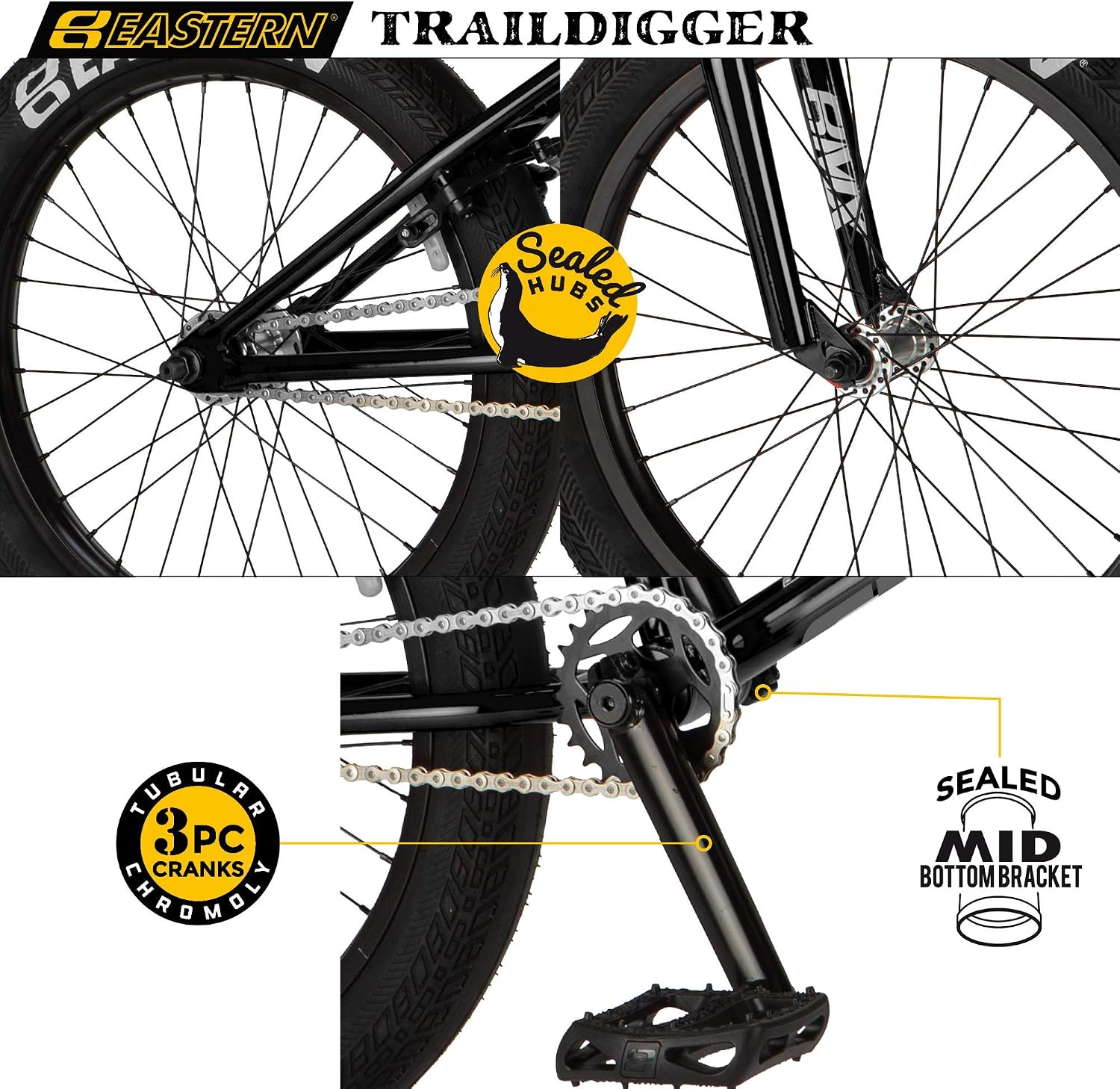 Eastern Bikes Eastern BMX Bikes - Element Model 20 Inch Bike. Lightweight Freestyle Bike Designed by Professional BMX Riders at