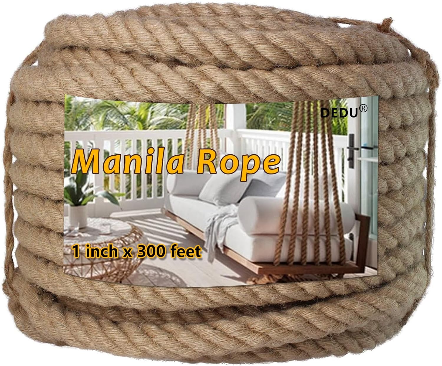 1" X 100' Treated Manila Rope Boat Docks Tree Farm Dock Deck