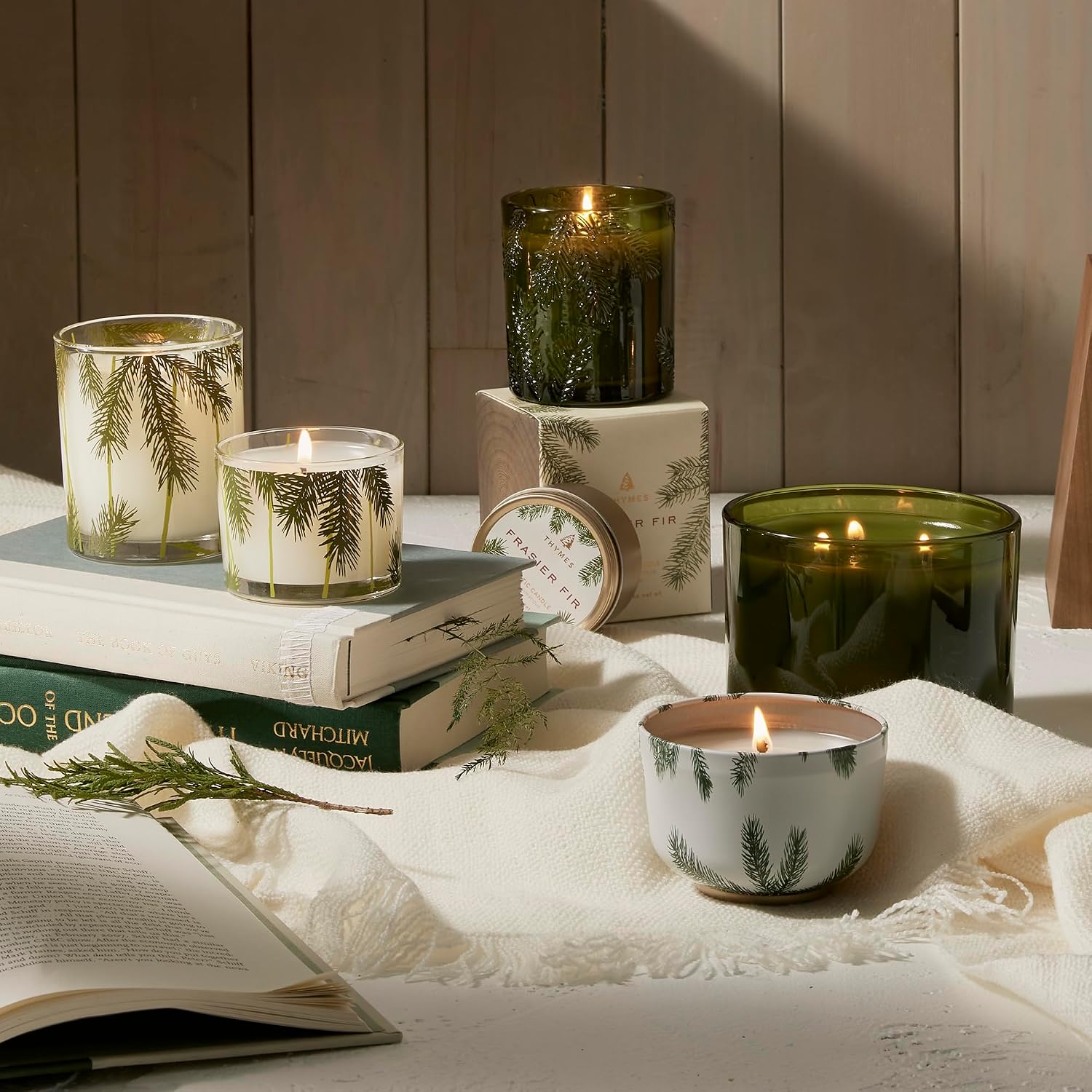 Thymes Scented Candles for Women & Men – Tin with Lid – Luxury Home Decor – Holiday Candles with Notes of Crisp Siberian Fir Needles, Cedarwood, & Sandalwood (Frasier Fir, 6.5 oz)