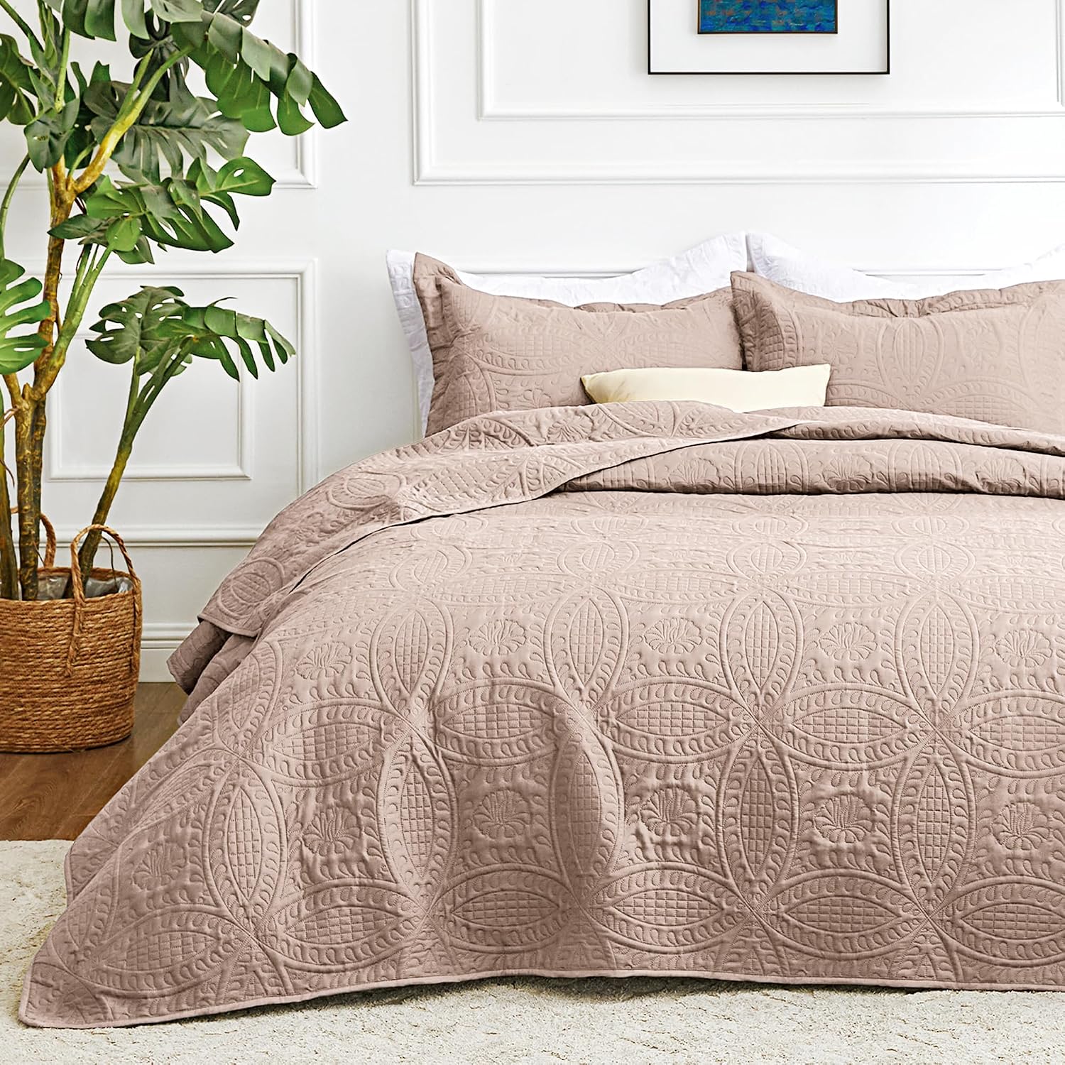 Love's cabin Quilts for Queen Bed Blue Bedspreads - Soft Bed Summer Lightweight Bedspread Comforter - Modern Style Coin Pattern Coverlet for All