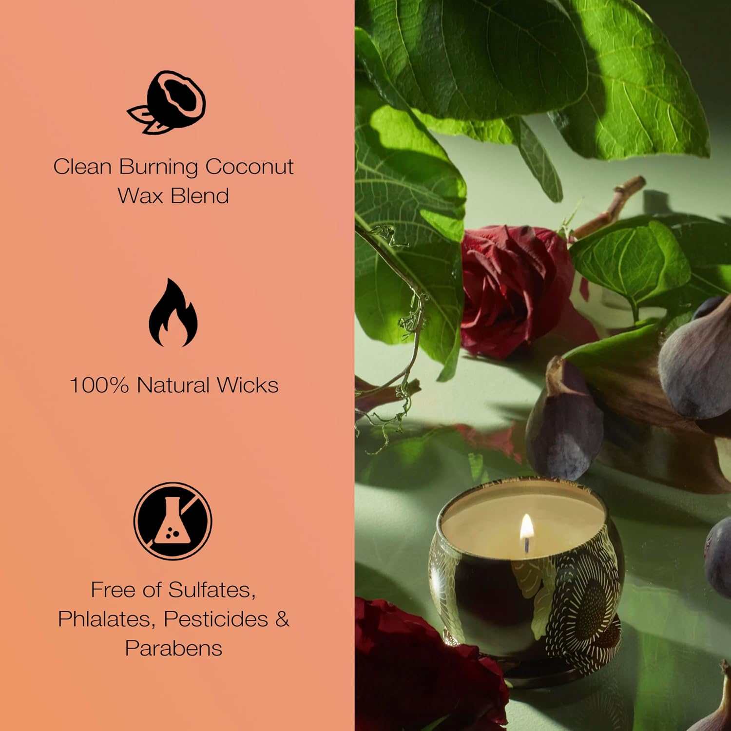 Voluspa Baltic Amber Candle | Mini Tin | 4 Oz. | 25 Hour Burn Time | Coconut Wax for a Cleaner Burn