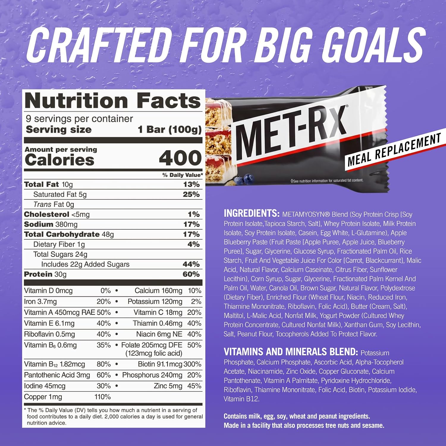 MET-Rx Protein Plus Bar, Great as Healthy Meal Replacement, Snack, and Help Support Energy, Gluten Free, Peanut Butter Cup, With Vitamin A, Vitamin C, and Zinc to Support Immune Health, 85 g,9 Count | Great as Healthy Meal Replacement, Snack, and Help Su…