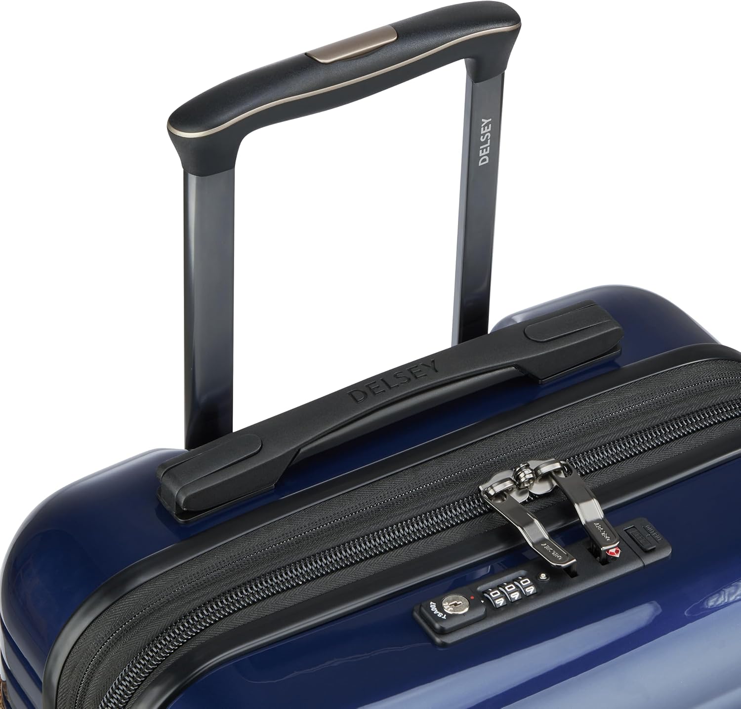 DELSEY PARIS Cruise 3.0, 20 Inch Carry-On Hardside Luggage, Deep Sea Navy | Expandable Suitcase, Lightweight 100% Polycarbonate Shell, Dual-Density Spinner Wheels, USB Port, TSA Lock