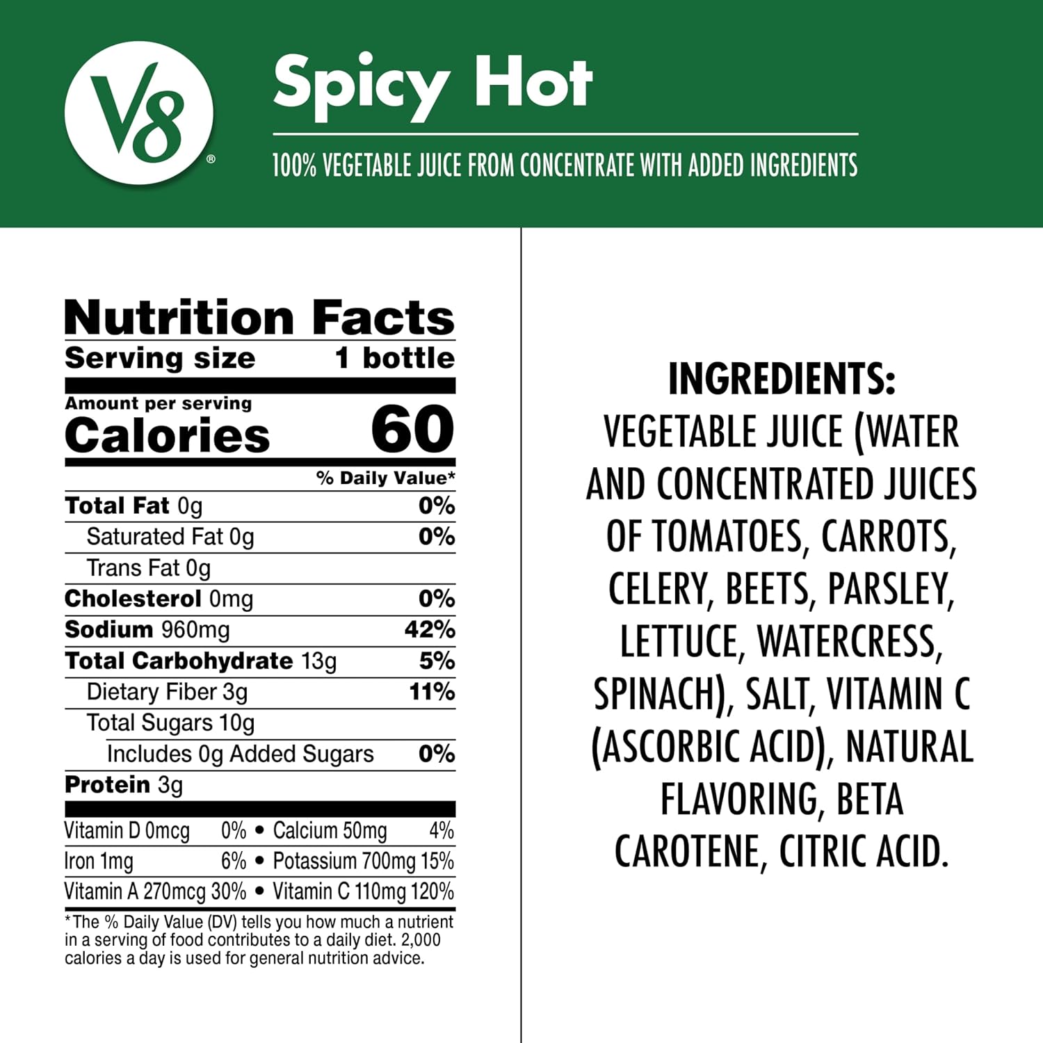 V8 Original 100% Vegetable Juice, 12 fl oz Bottle (12 Pack)