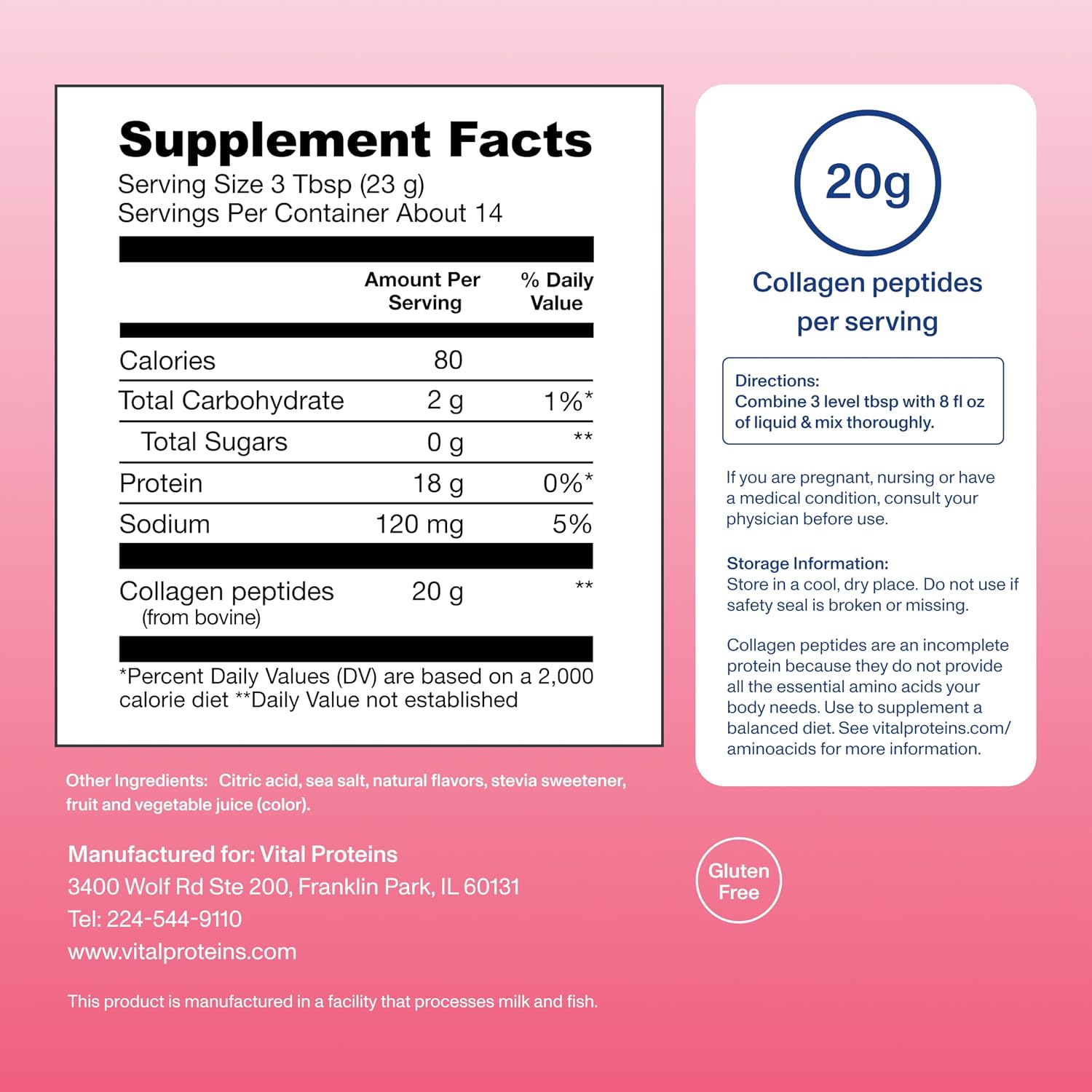 Vital Proteins Collagen Peptides Powder, Unflavored Stick Packs, 20 Count | 10g Hydrolyzed Collagen Peptide Per Packet, Supports Hair Skin & Nails, Travel-Friendly Stick Packs, 20 Servings