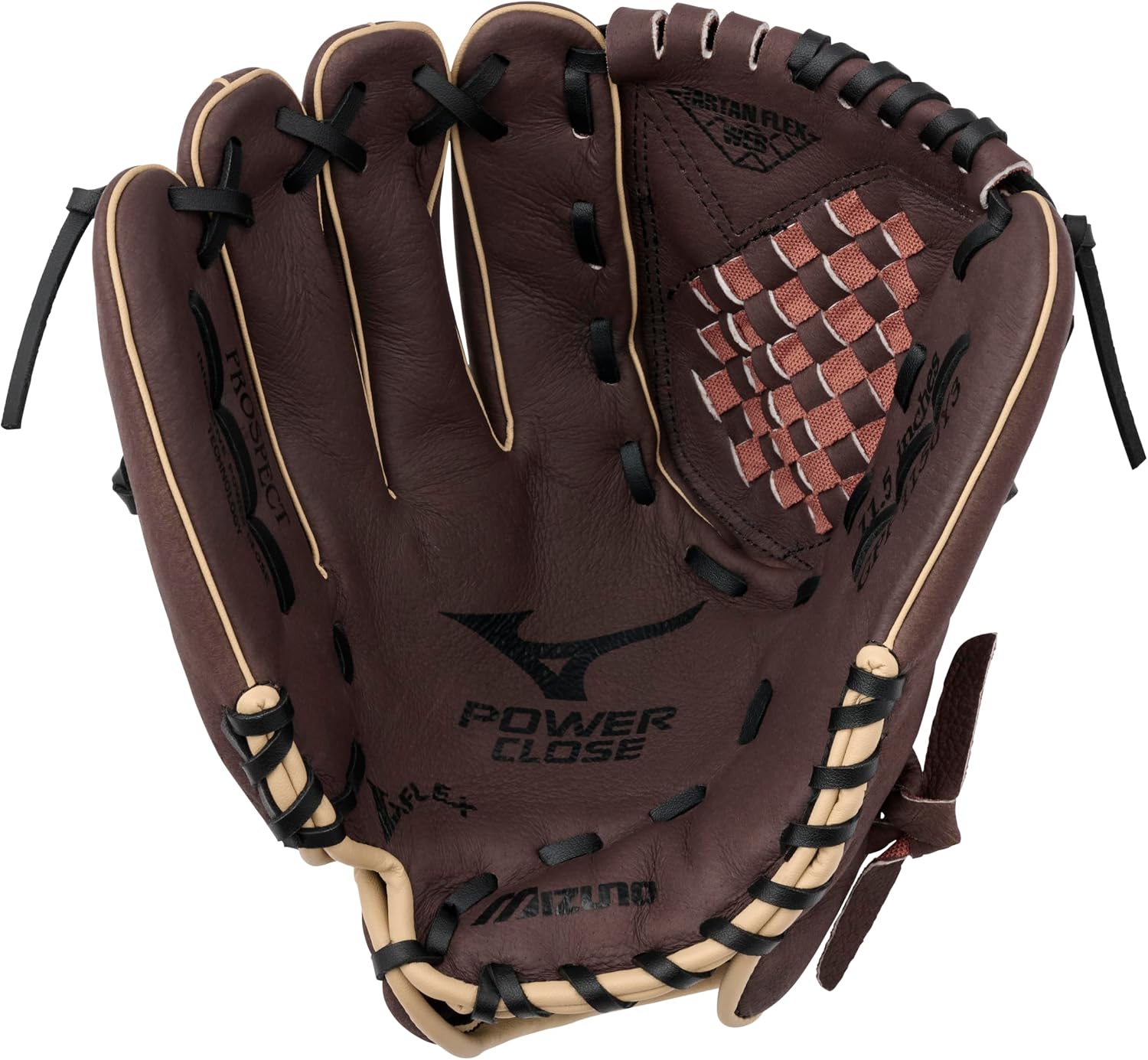 Mizuno Prospect PowerClose Youth Baseball Glove Series I V-Flex Notch I Parashock Palm Pad I Buttersoft Palm Liner