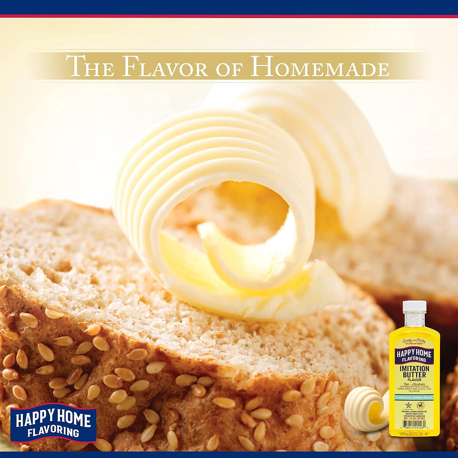 Happy Home Imitation Clear Butter Flavoring, Non-Alcoholic, Certified Kosher, 7 oz.