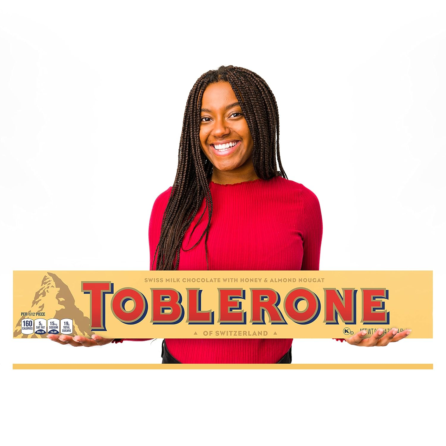 TOBLERONE Milk Chocolate Bar with Honey and Almond Nougat, 20 Bars | Bulk Chocolate