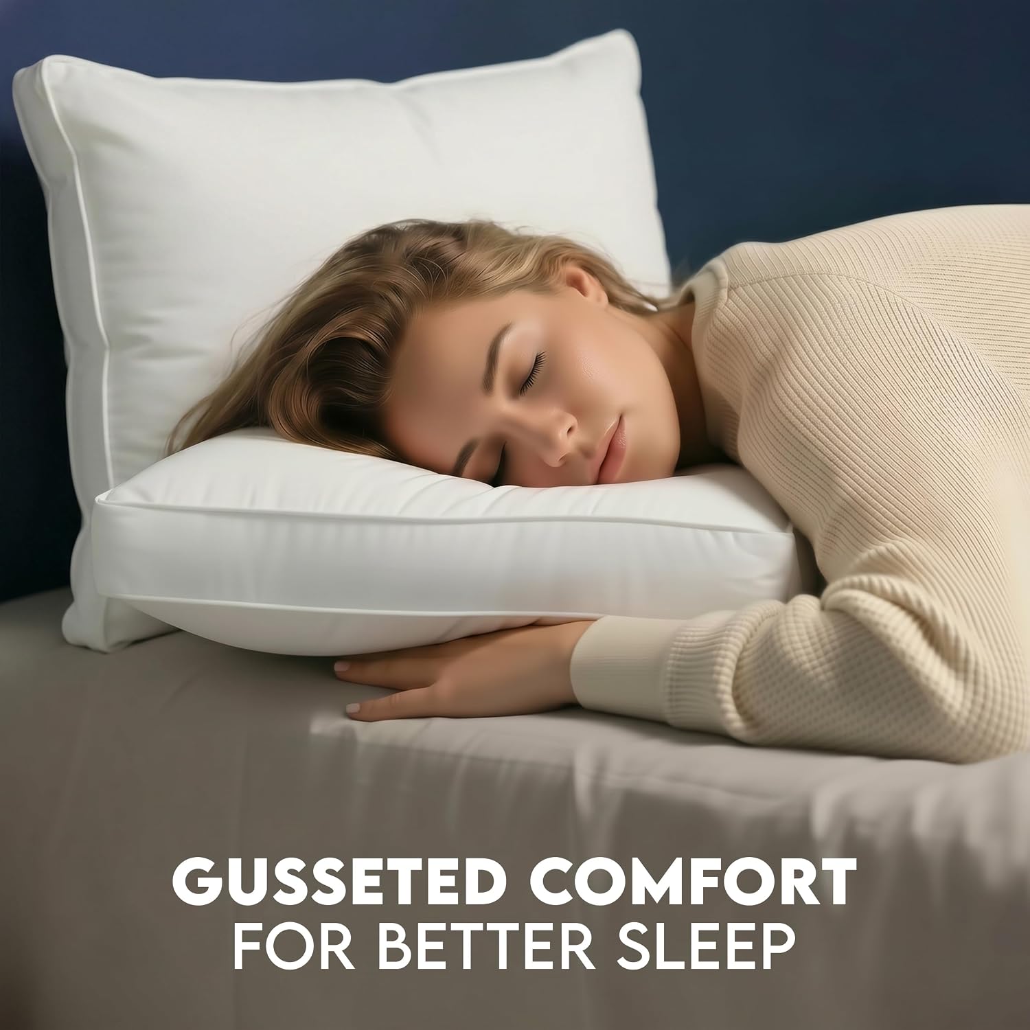 Utopia Bedding Gusset Bed Pillow, Hotel Pillows King Size Set of 2, White