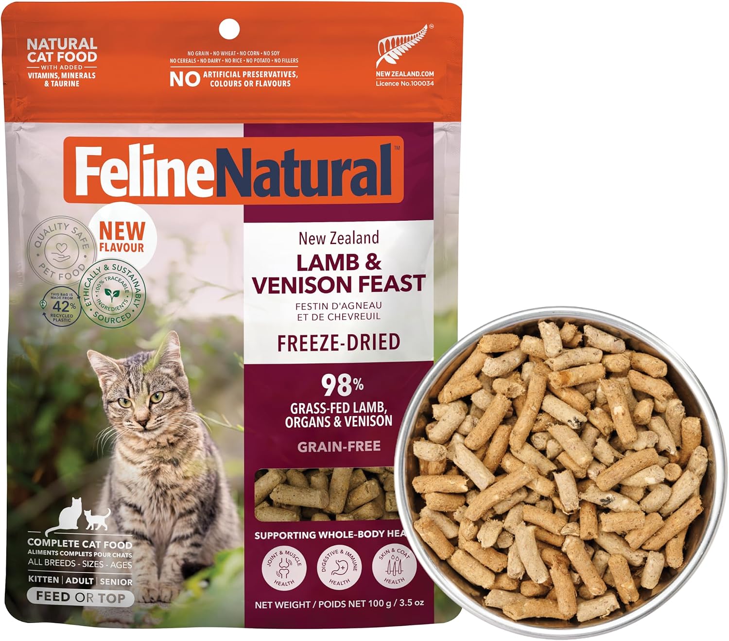 Feline Natural - High Protein Freeze Dried Dry Cat Food with 98% Meat