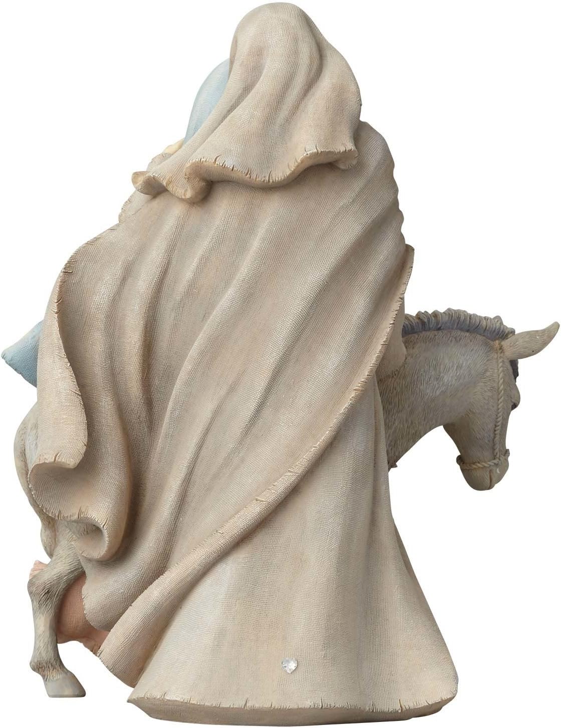 Foundations (4058697) Holy Family with Donkey Stone Resin Figurine, 9.45”