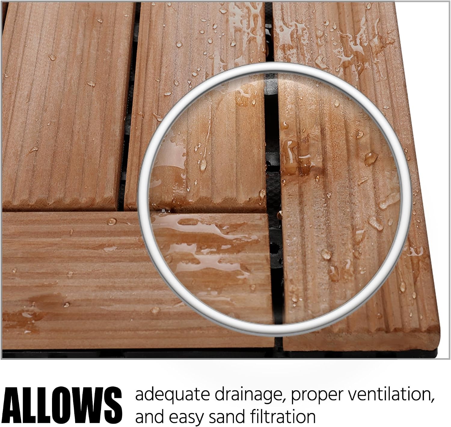 Topeakmart 27PCS Interlocking Deck Tiles 12x12 Patio Flooring, Brown