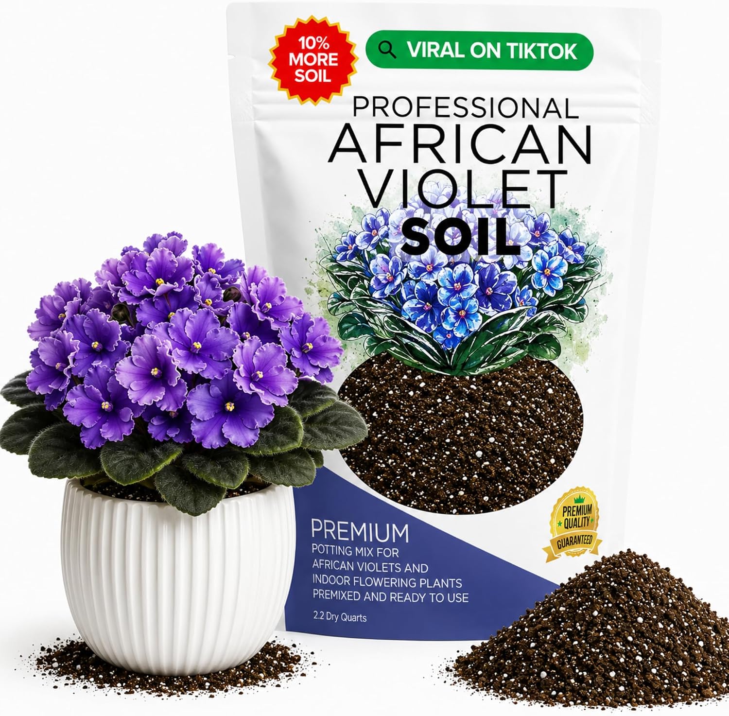 Professional Bonsai Soil Mix Ready to Use | Large 2.2 Quarts, Premium Potting Soil for Bonsai Trees