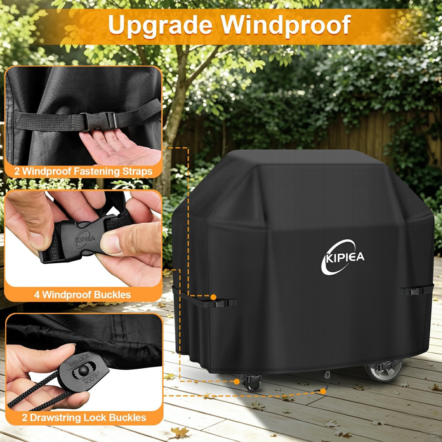 600D Vertical Smoker Cover for Pit Boss 3/4 / 5/7 Series, Waterproof Pellet Grill Cover, 73550, UV Resistant, No Tear, No Fading