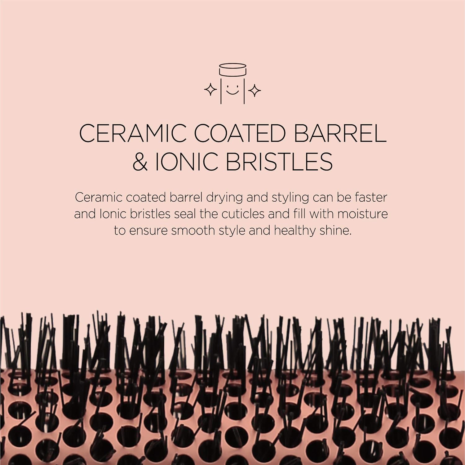 Magic Curling Round Brush (1 Inch) - Non-electronic, Self-Standing Round Brush, Great Blowout, Ceramic Coated Barrel, Quick Styling