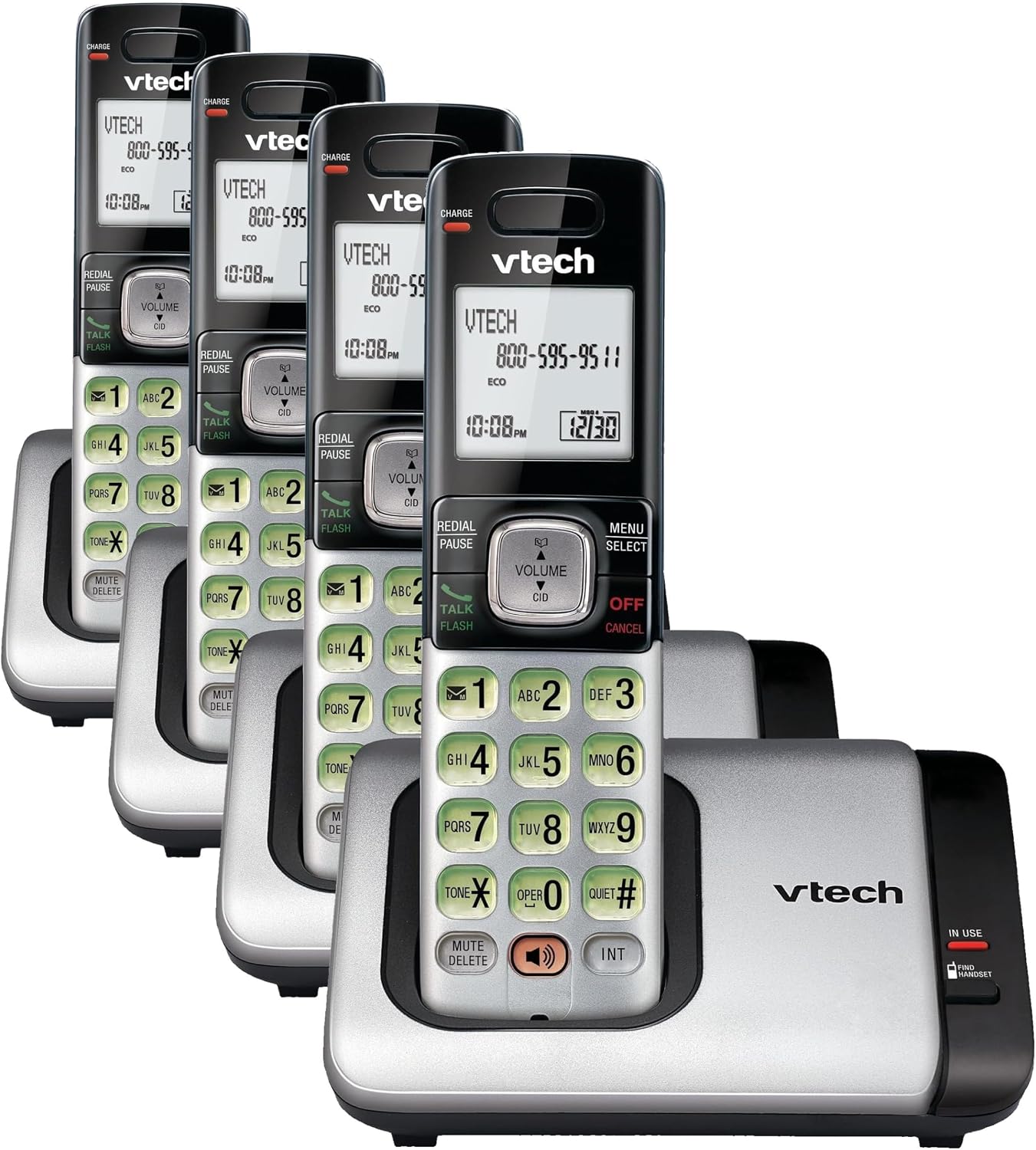 VTech CS6719-2 2-Handset Cordless Phone with Caller ID/Call Waiting, Handset Intercom & Backlit Display/Keypad, Silver