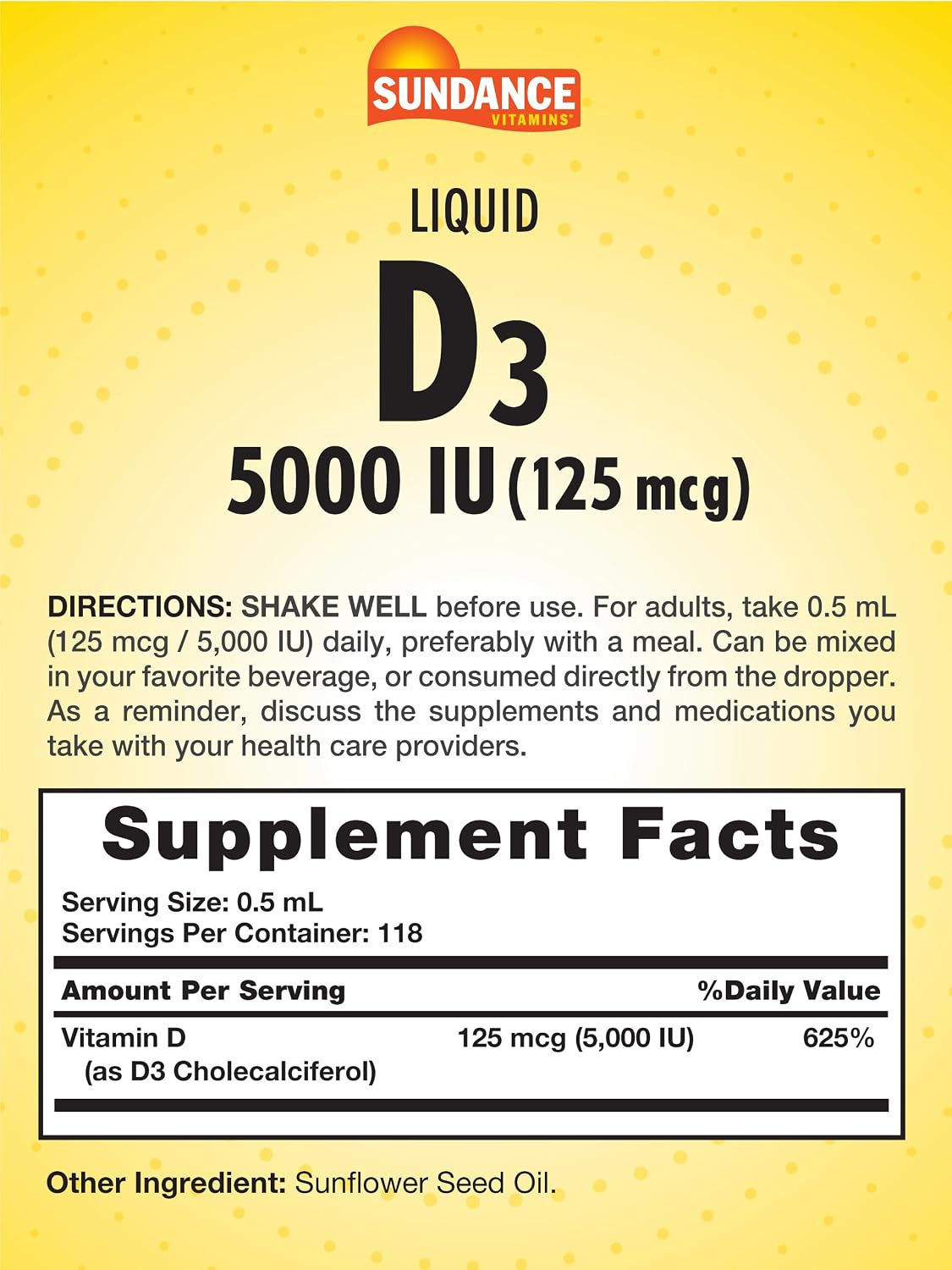 Sundance Vitamin D3 2000 IU | 60 Quick Release Softgels