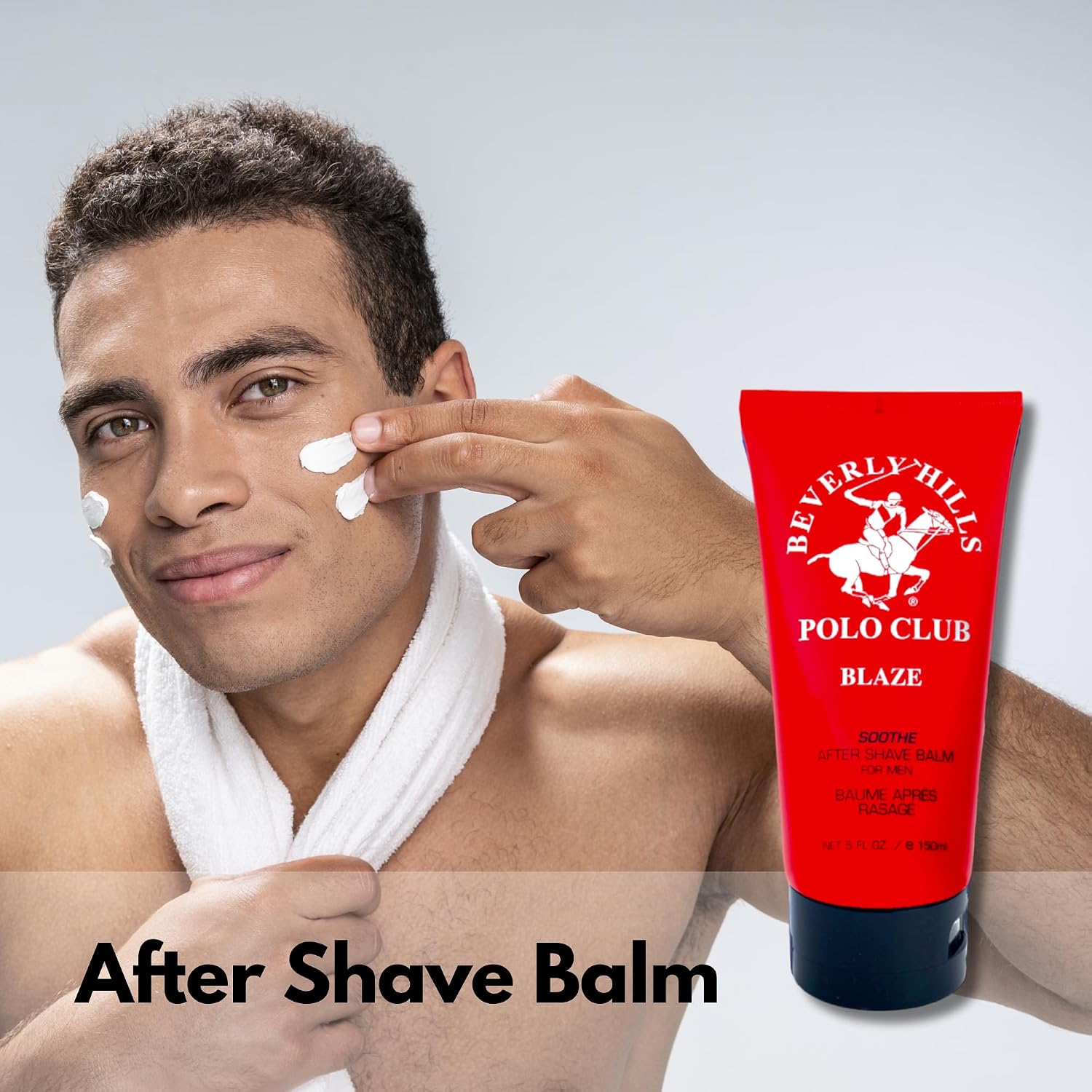 BHPC Blaze After Shave Balm for Men | Beverly Hills Polo Club Luxury Grooming | Spicy Woody Fresh Scent | Soothes