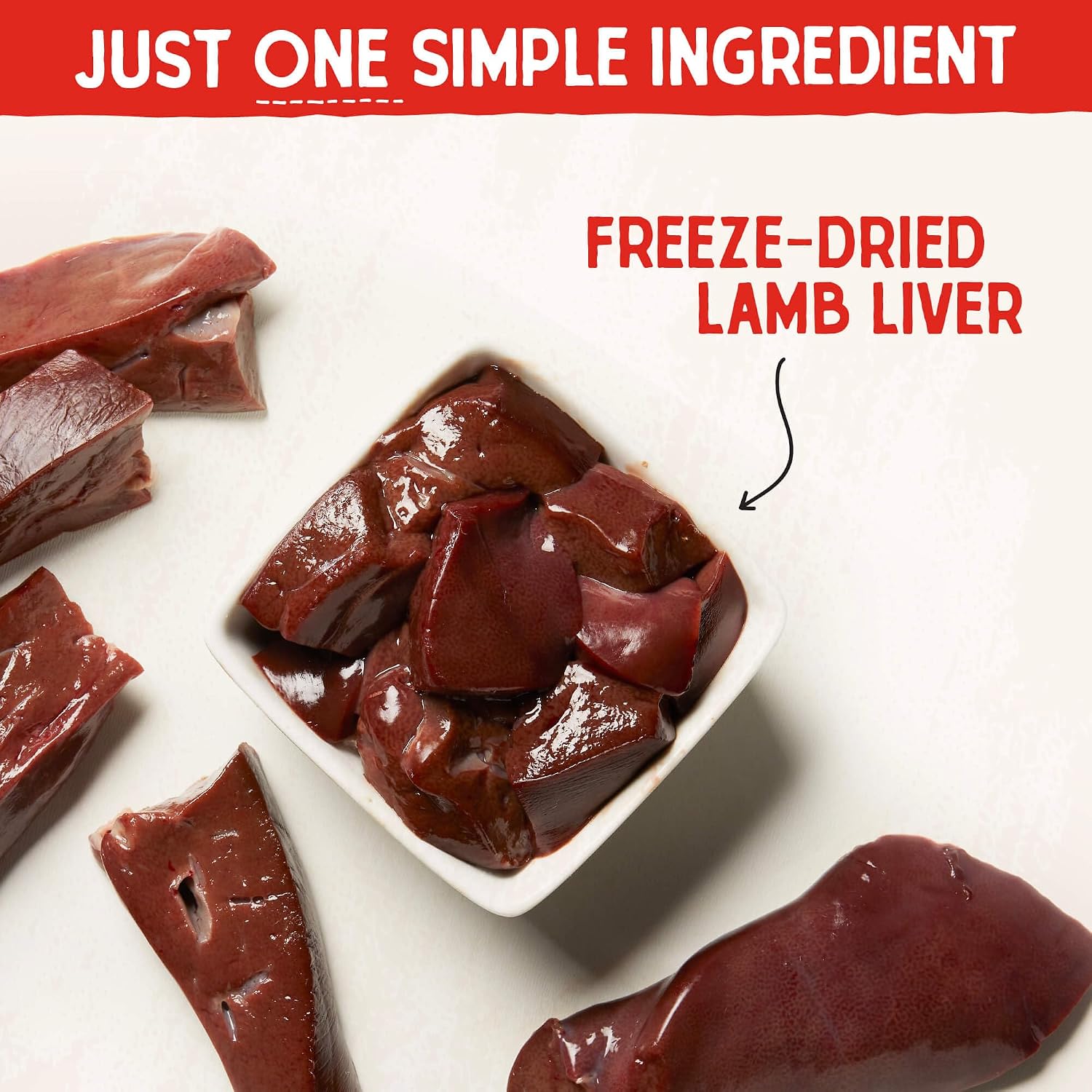 Stella & Chewy's Freeze-Dried Raw Lamb Heart Dog Treats - Single Ingredient, No Additives - Premium Training Treats - Perfect For Picky Eaters - 3oz Bag
