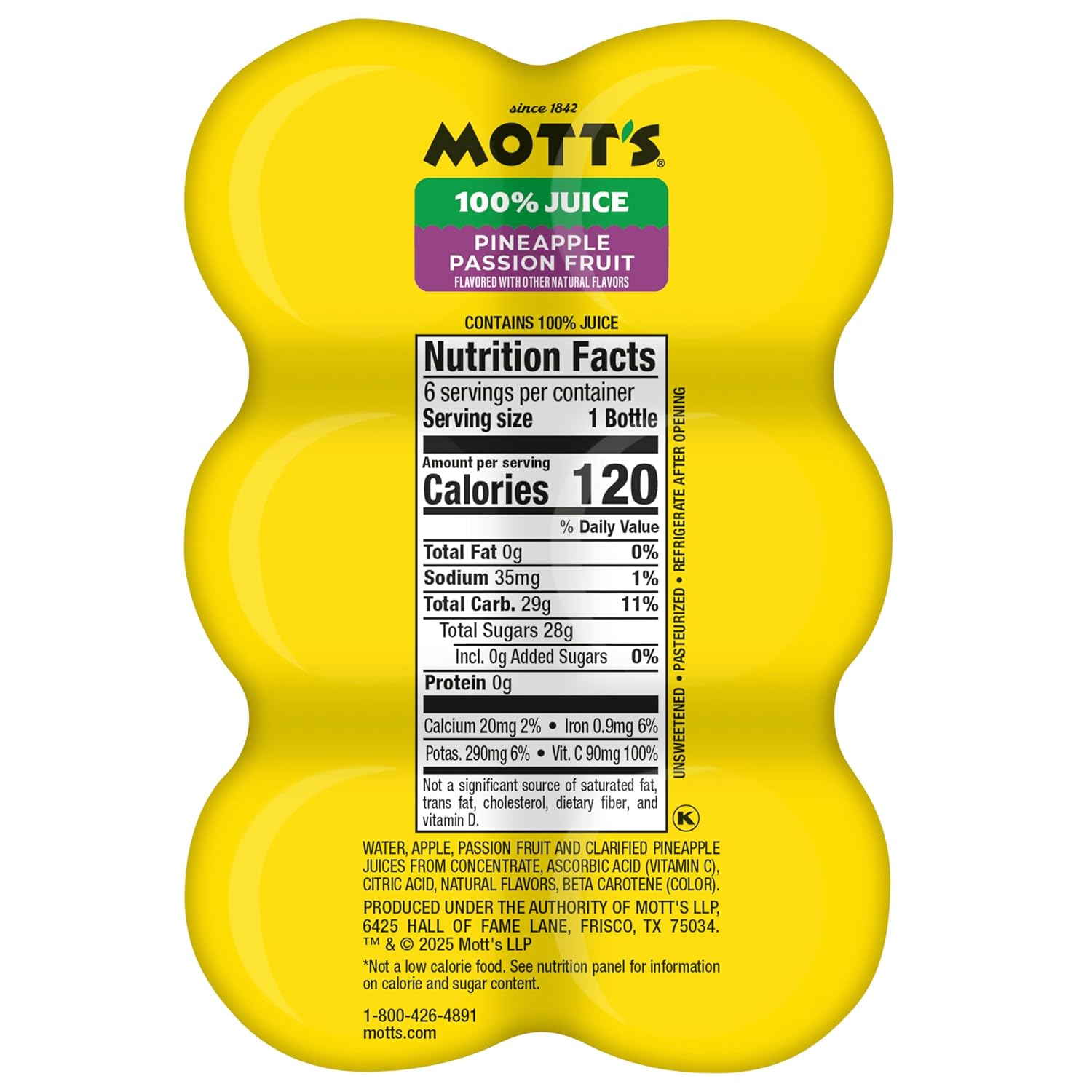 Mott's 100% Original Apple Juice, 8 Fl Oz Bottles, 24 Count (4 Packs Of 6), 2 Servings Of Fruit, 100% Fruit Juice, Gluten-free, Caffeine-free, Kosher, Contains No Artificial Colors Or Sweeteners