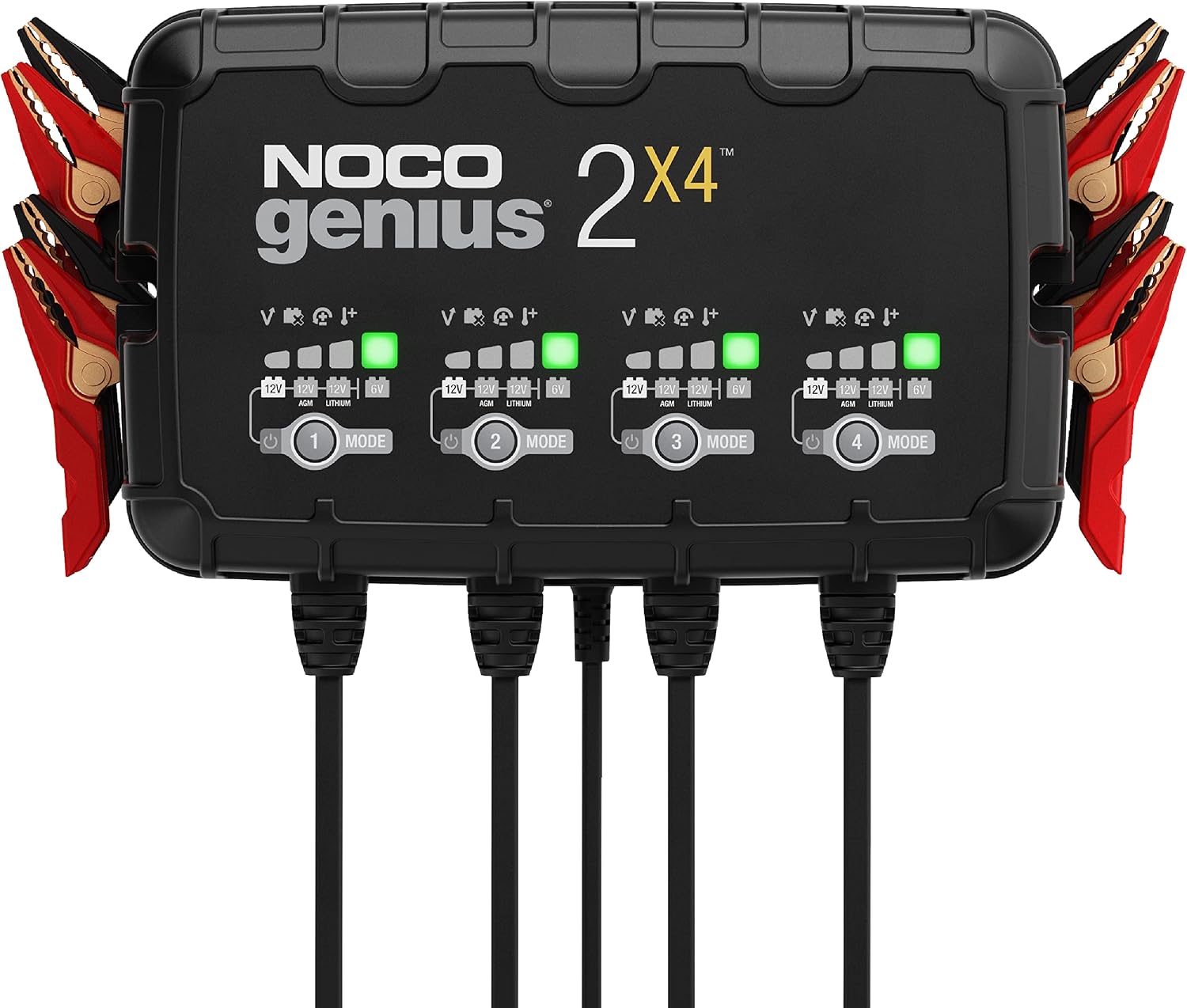 NOCO GENIUS2X4 6/12V 4-Bank Battery Charger, Trickle Charger & Maintainer