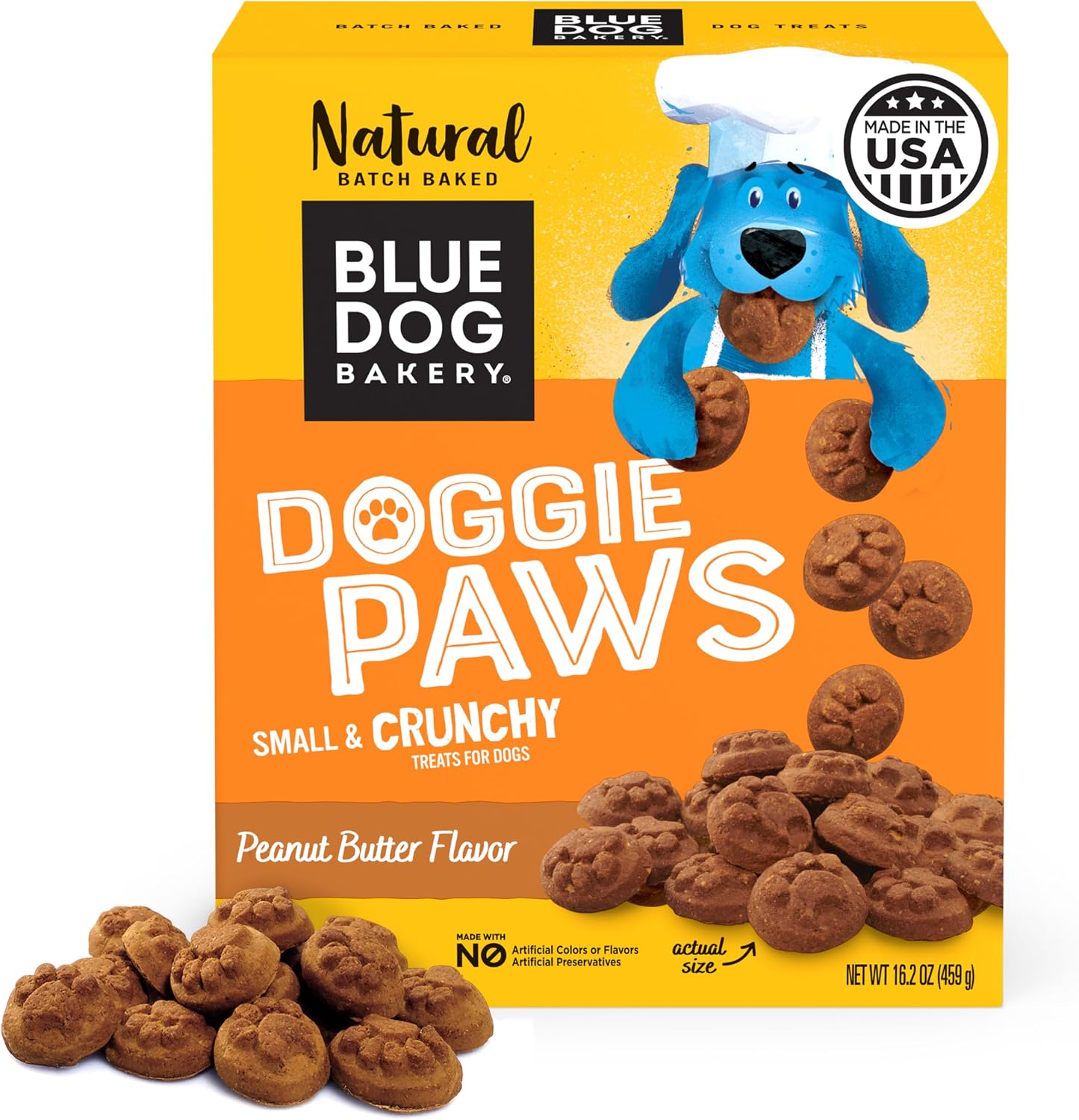 Blue Dog Bakery Natural Dog Treats, Doggie Paws, Maple Bacon Flavor, 16.2oz (1 Count) | Crunchy Oven-Baked Dog Treat Biscuits, Maple Bacon Flavor, Made with Real Premium Wholesome Ingredients in the USA
