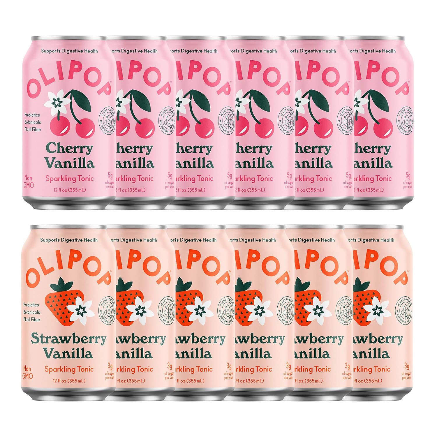 OLIPOP - The Sampler, 6-Flavor Soda Variety Pack, Healthy Soda, Prebiotic Soft Drinks, Supports Digestive Health & Gut Health, High Fiber, Low Calorie