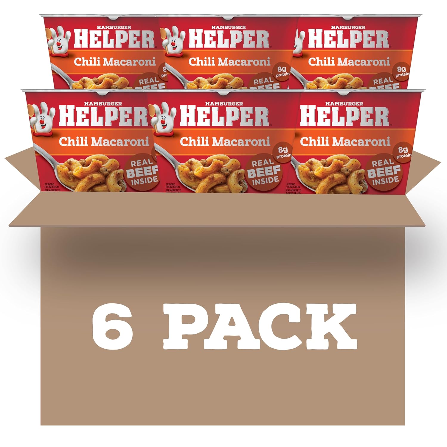 Hamburger Helper Beef Pasta Microwave Cup (2 oz - 6 Pack) No Artificial Flavors, Ready in 4 Minutes, Quick Meals for Midweek Dinners, Busy Evenings & Families On-the-Go