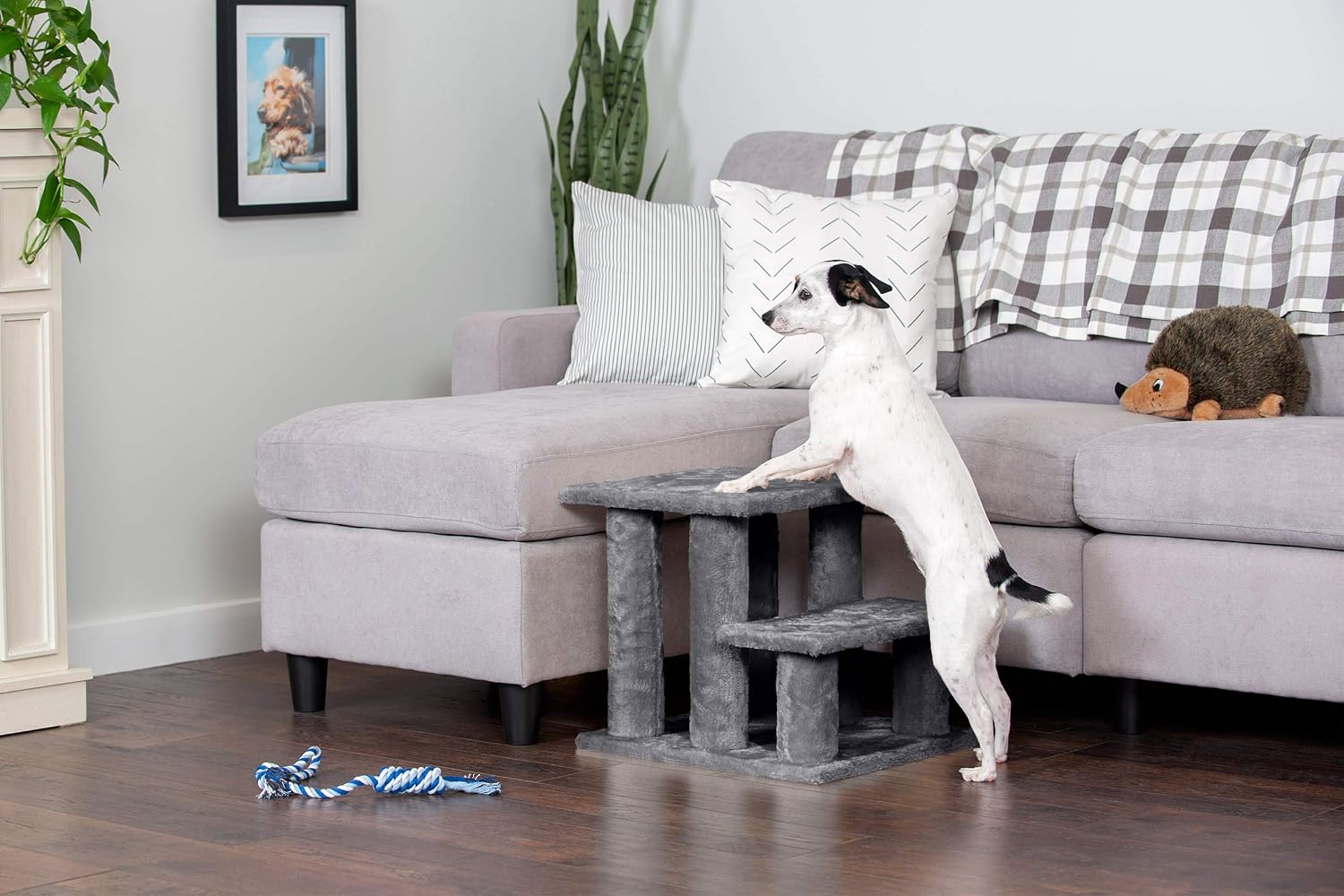 Furhaven Steady Paws Multi-Step Pet Stairs for High Beds & Sofas - Cream, 3-Step