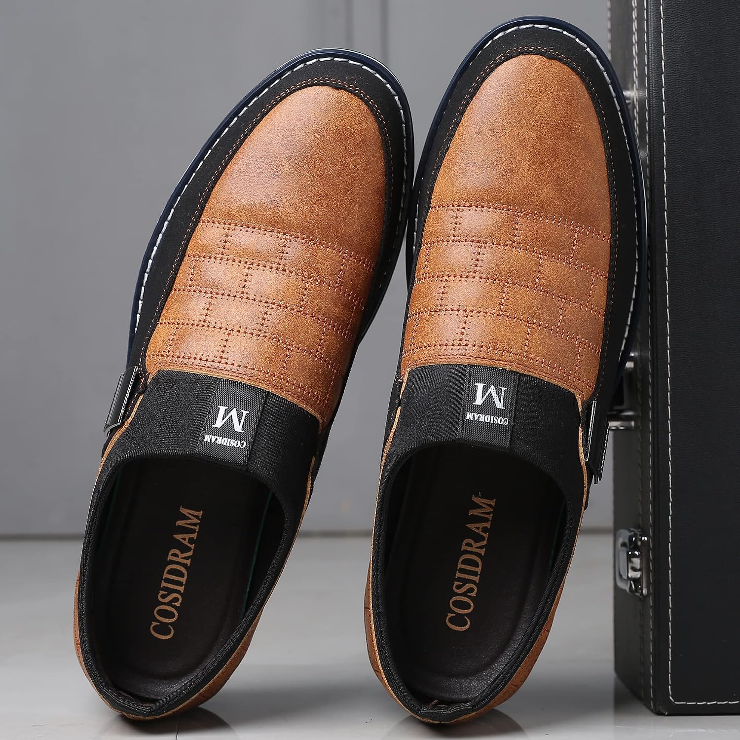 COSIDRAM Mens Casual Shoes Dress Sneakers Loafers Comfort Walking Shoes | Lightweight slip-on for hassle-free wear. Cloud-like comfort, sock-friendly fit for daily & semi-formal occasions.