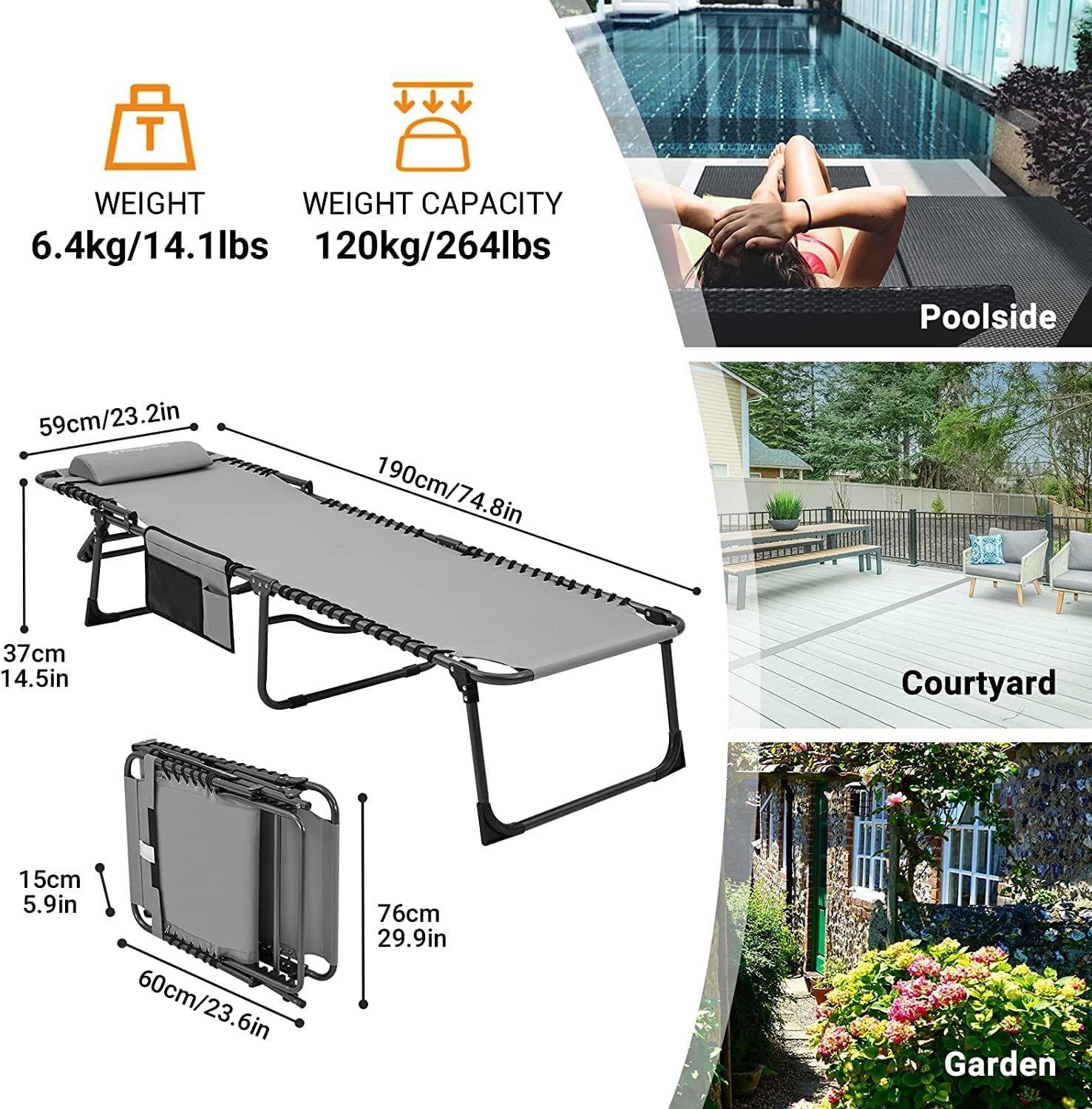 KingCamp Lounge Chair Outdoor