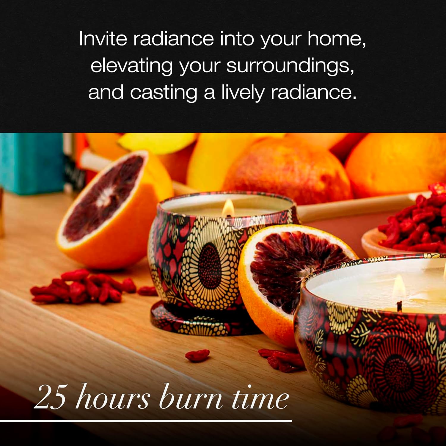 Voluspa Baltic Amber Candle | Mini Tin | 4 Oz. | 25 Hour Burn Time | Coconut Wax for a Cleaner Burn