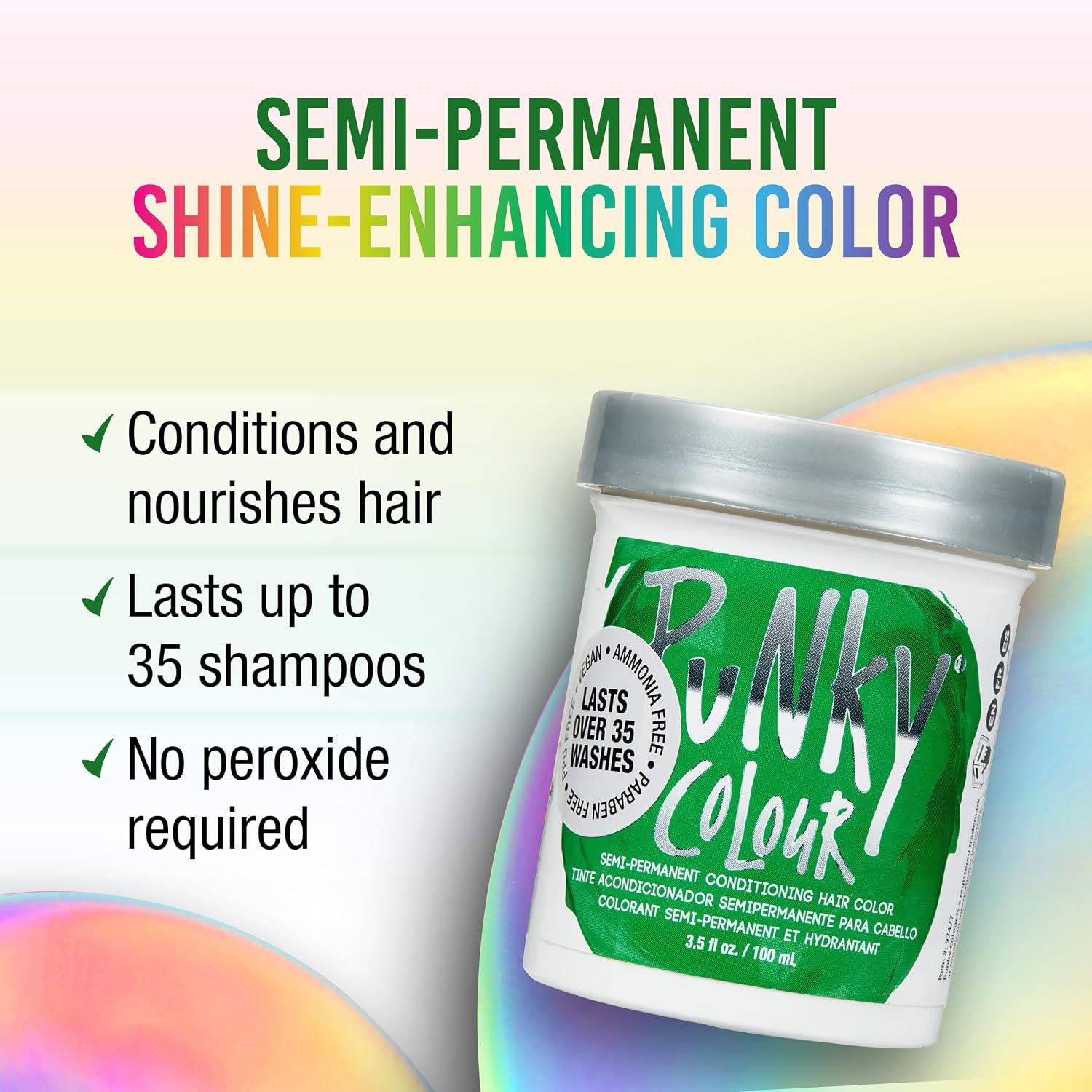 Punky Colour Flamingo Pink Semi Permanent Hair Color – Vibrant Pink Hair Dye, Vegan & Cruelty-Free Conditioning Formula, Lasts Up to 35 Washes, 3.5 fl oz