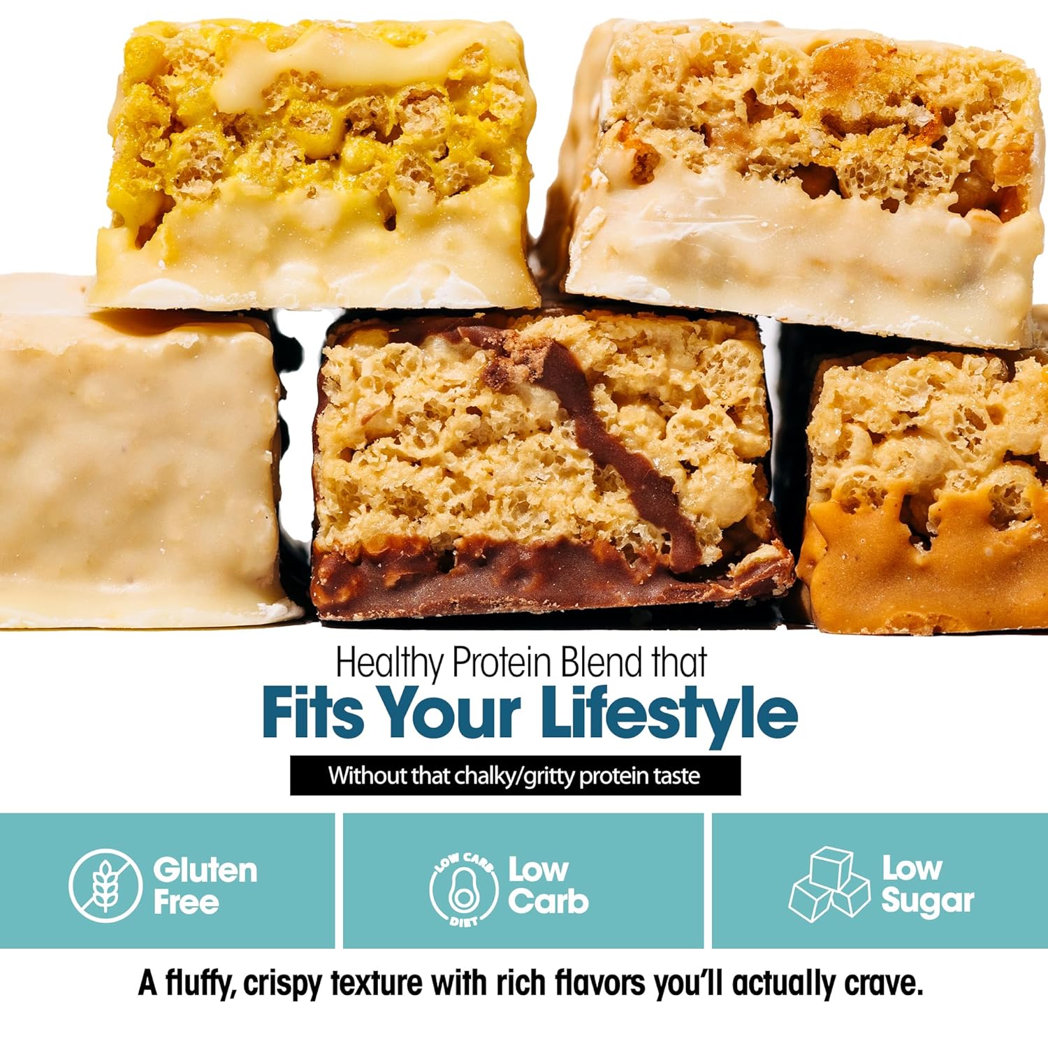 Wonderslim High Fiber Protein Bars, Low Calorie Snack – Fluffy Nutter, 7ct | 15g Protein, 7g Fiber – Gluten-Free, Low Sugar, Protein Snack Bars for Hunger & Craving Control, Weight Management Support