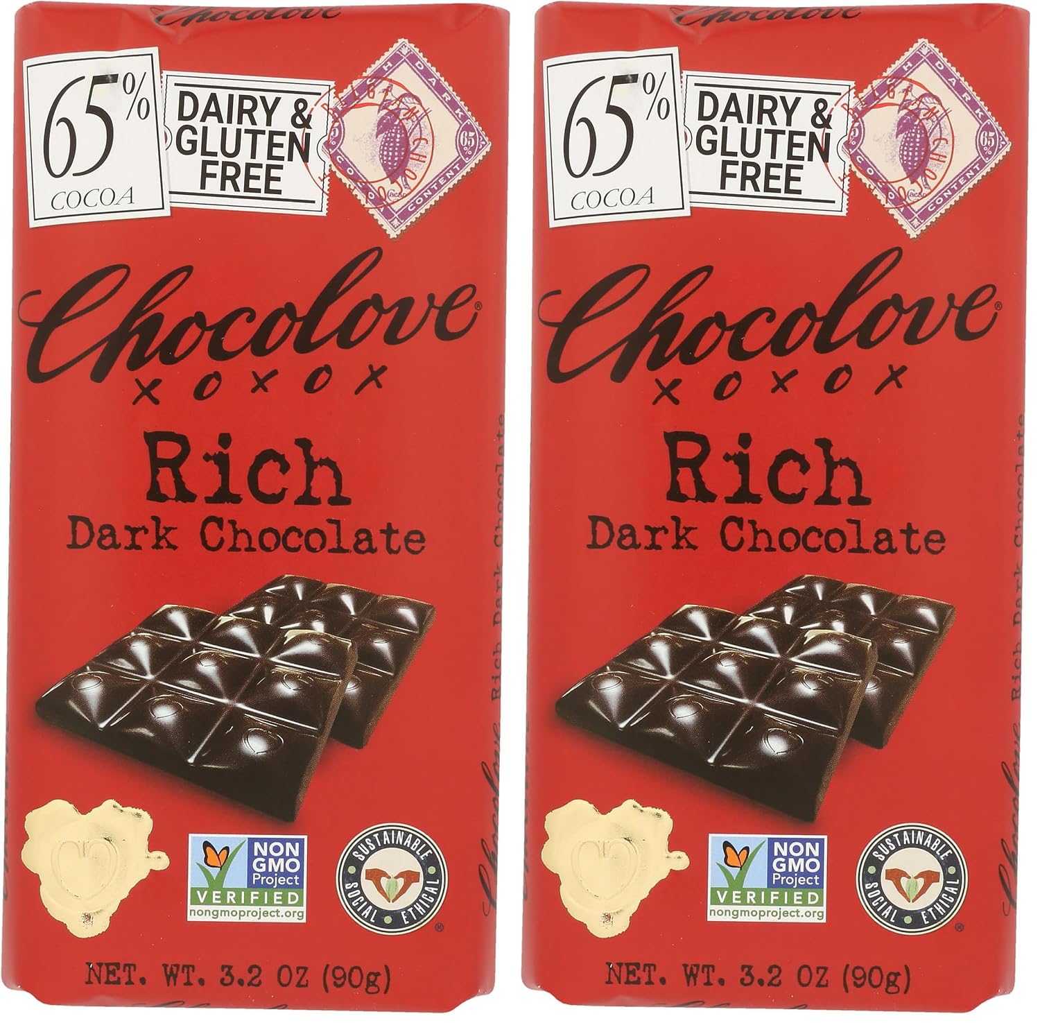 Chocolove, Bar Dark Chocolate Rich 65%, 3.2 Ounce
