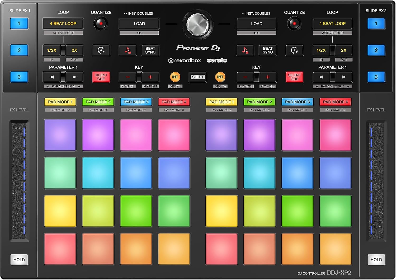 Pioneer DJ DDJ-XP2 Add-On Pad Controller, 32 Pads, rekordbox Serato