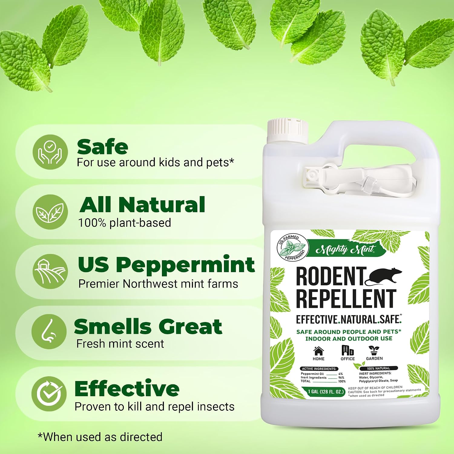 Mighty Mint Peppermint Oil Rodent Repellent Spray, 16 oz