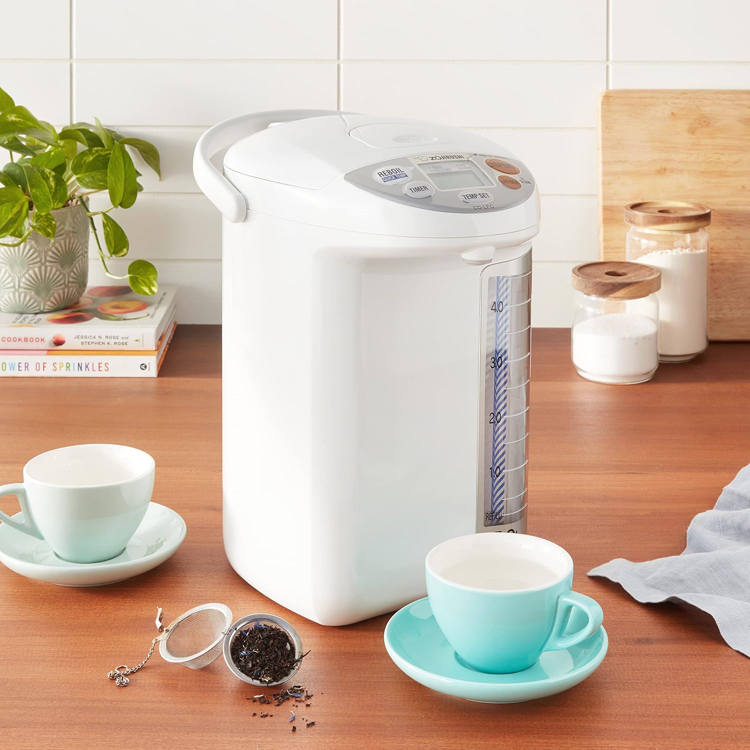 Zojirushi CD LFC50 Micom Water Boiler and Warmer, 5.0l, 169 Oz (White) | Four keep-warm settings, Quick Temp mode, timer, panorama gauge