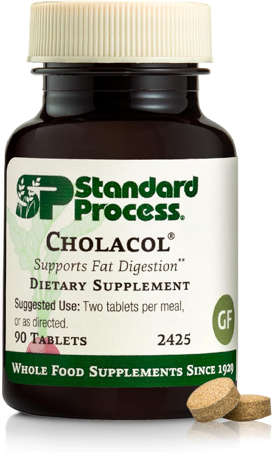 Standard Process Inc. Cholacol - Gallbladder Support Supplement - Fat Digestion Supplement for Digestive Health & Bile Support - Gluten-Free