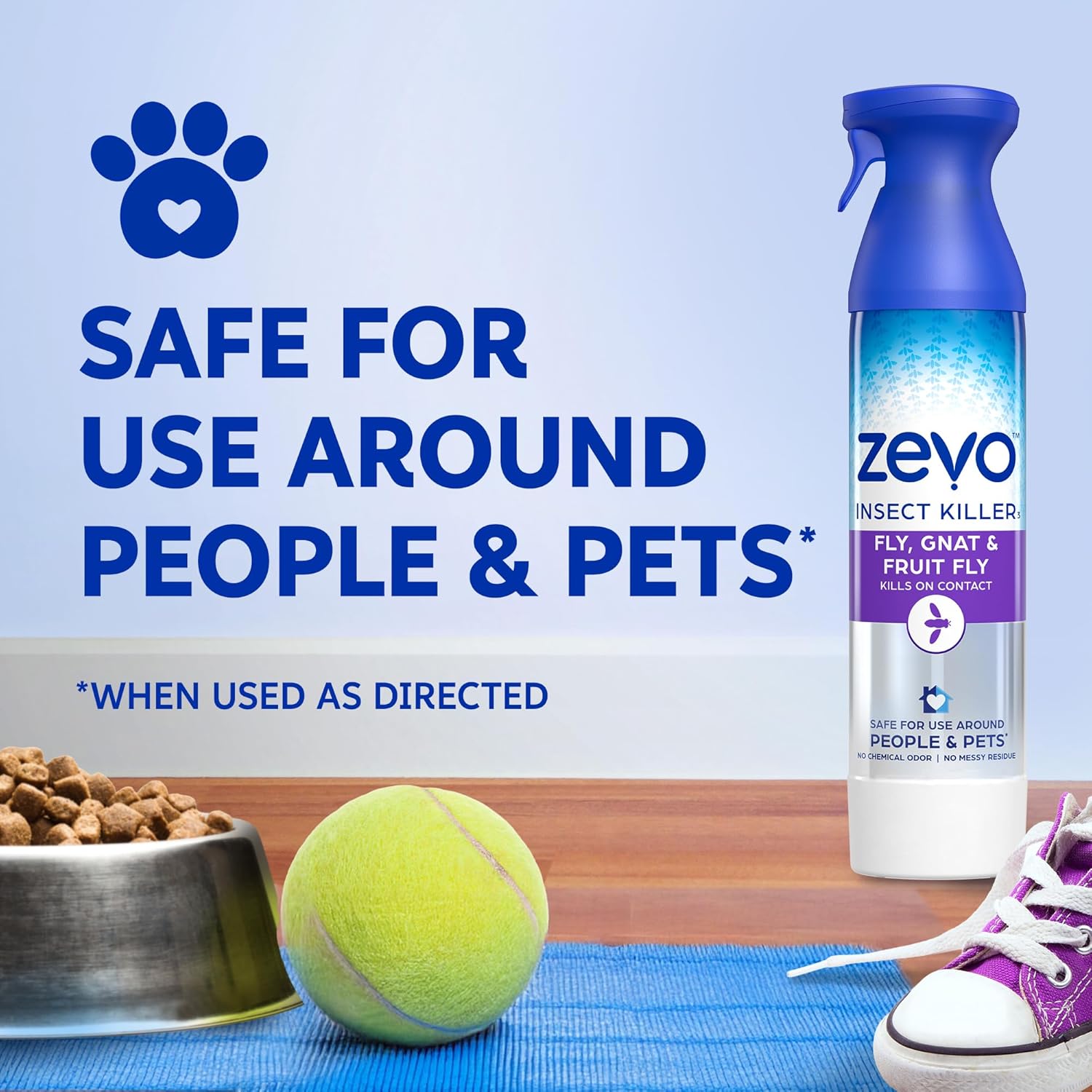 Zevo Flying Insect Bug Aerosol Spray, Kills Flies & Fruit Flies, 2 Bottles