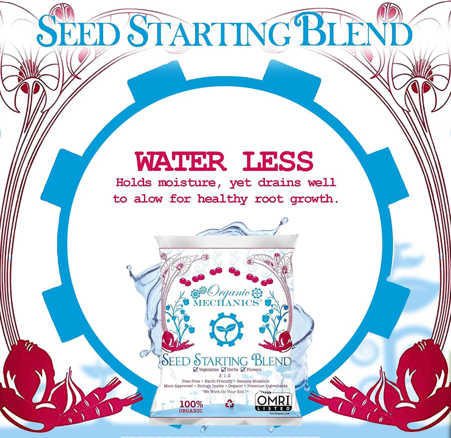 Seed Starting Potting Soil Blend, 16 Quarts – Provides Optimal Seed Germination with Coconut Coir, Aged Pine Bark, Rice Hulls, and Worm Castings – Peat-Free & Eco-Friendly