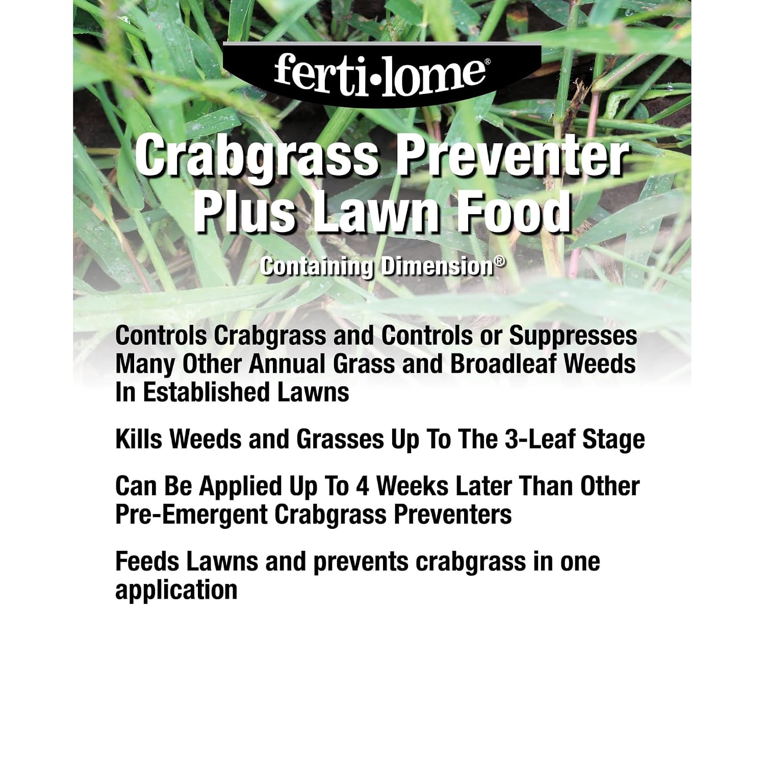 Fertilome (11907) Crabgrass Preventer + Lawn Food 20-0-3, 16 lbs | Dithiopyr + 20-0-3 NPK granules - Pre-emergent crabgrass + broadleaf control - Spring lawn care users