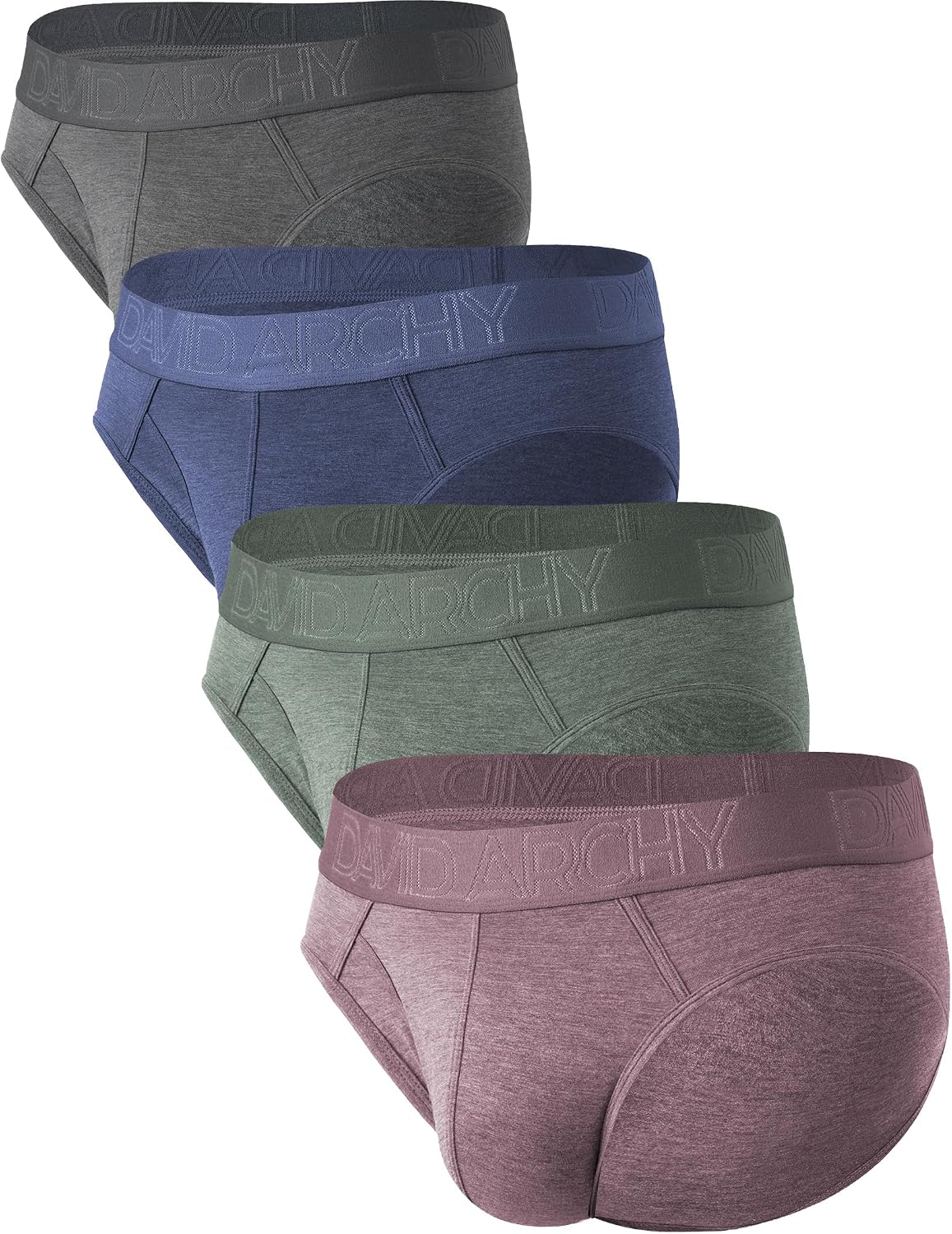 DAVID ARCHY Men's Bamboo Rayon Briefs Underwear Breathable Support Pouch