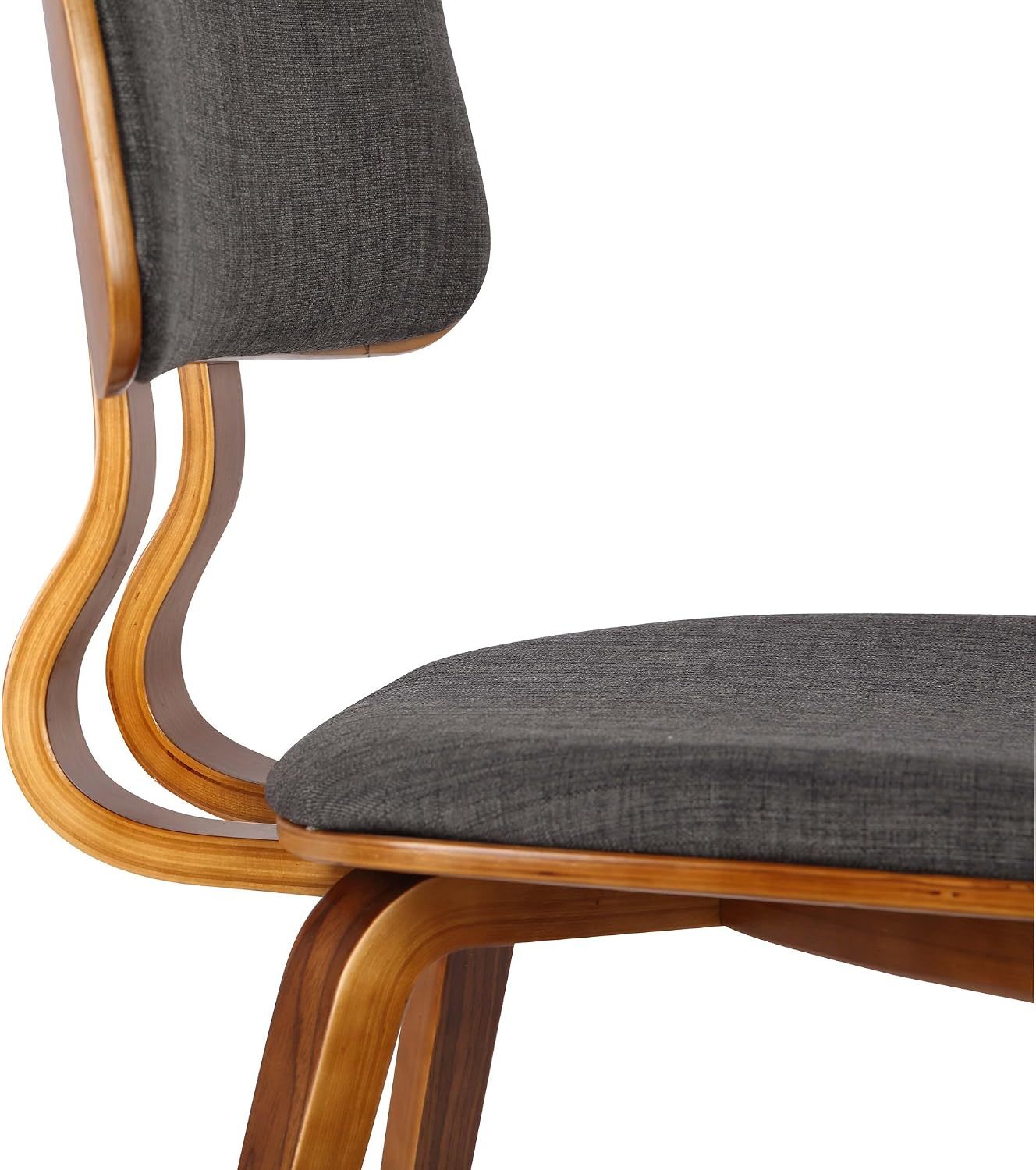 Armen Living Jaguar Dining Chair in Charcoal Fabric and Walnut Wood Finish,Charcoal/Walnut Finish 20D x 18W x 29H in