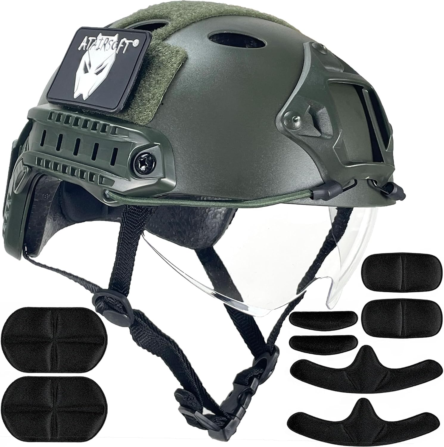 PJ Type Tactical Multifunctional Fast Helmet with Visor Goggles Version